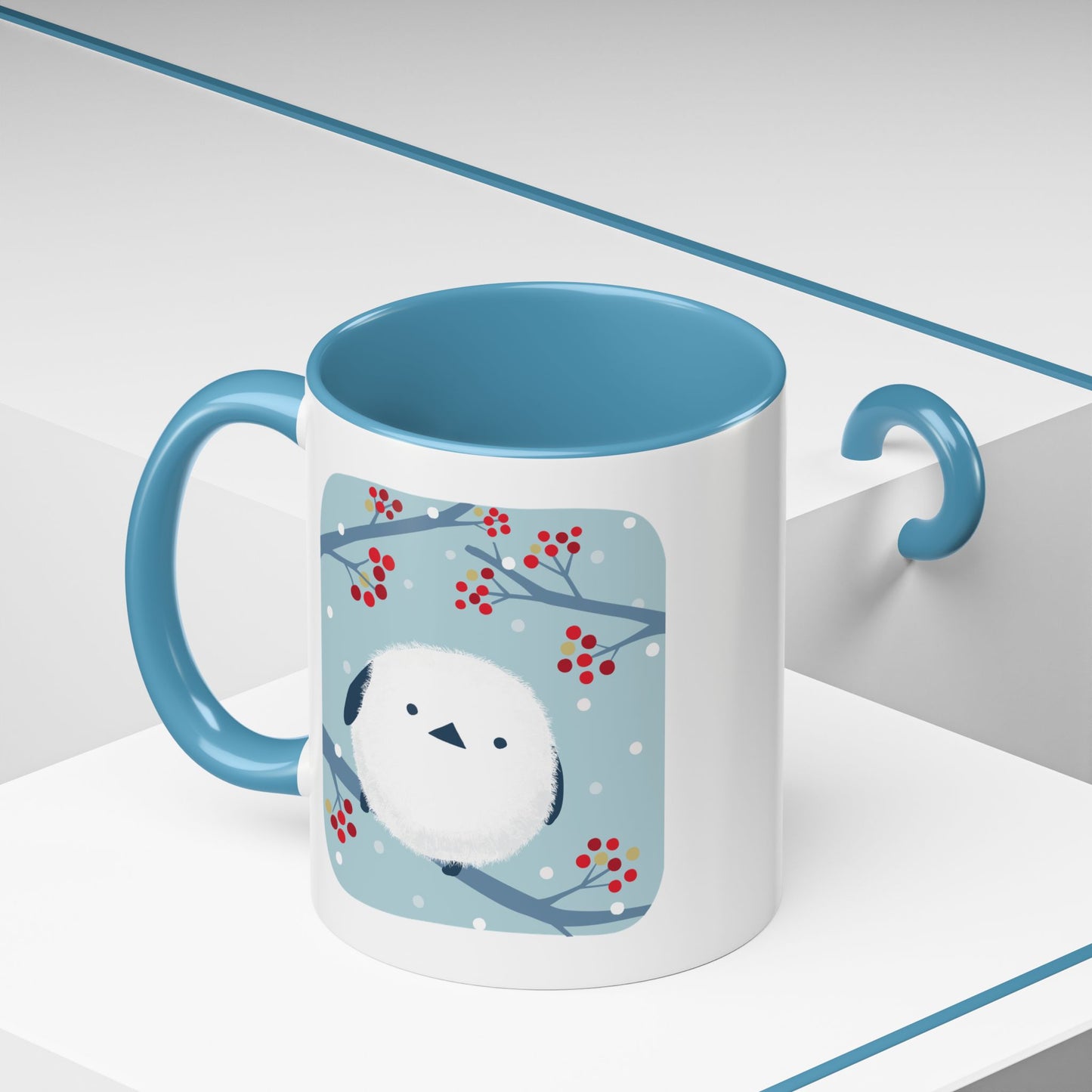 Cute Bird & Cherry Blossom Accent Coffee Mug - 11oz & 15oz