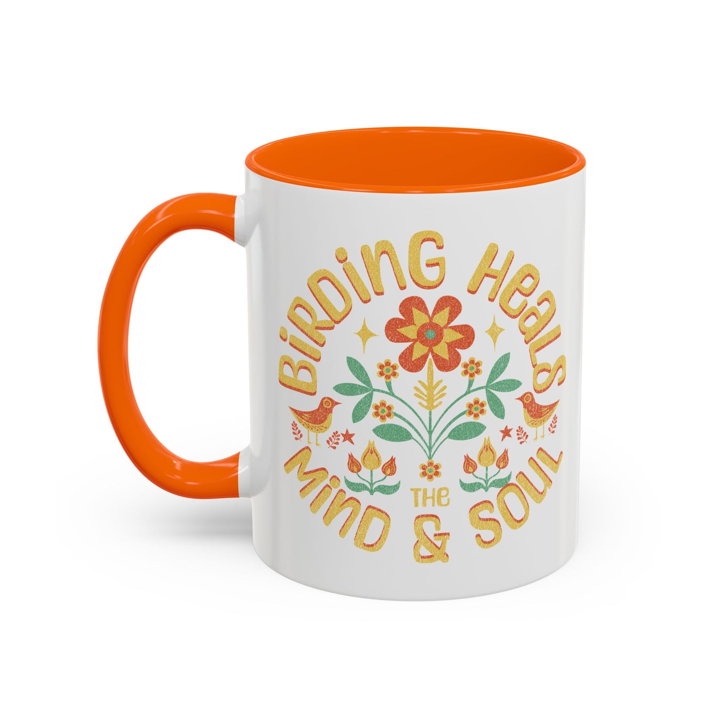 Birding Heals Accent Coffee Mug - Mind & Soul - Nature Lover Gift
