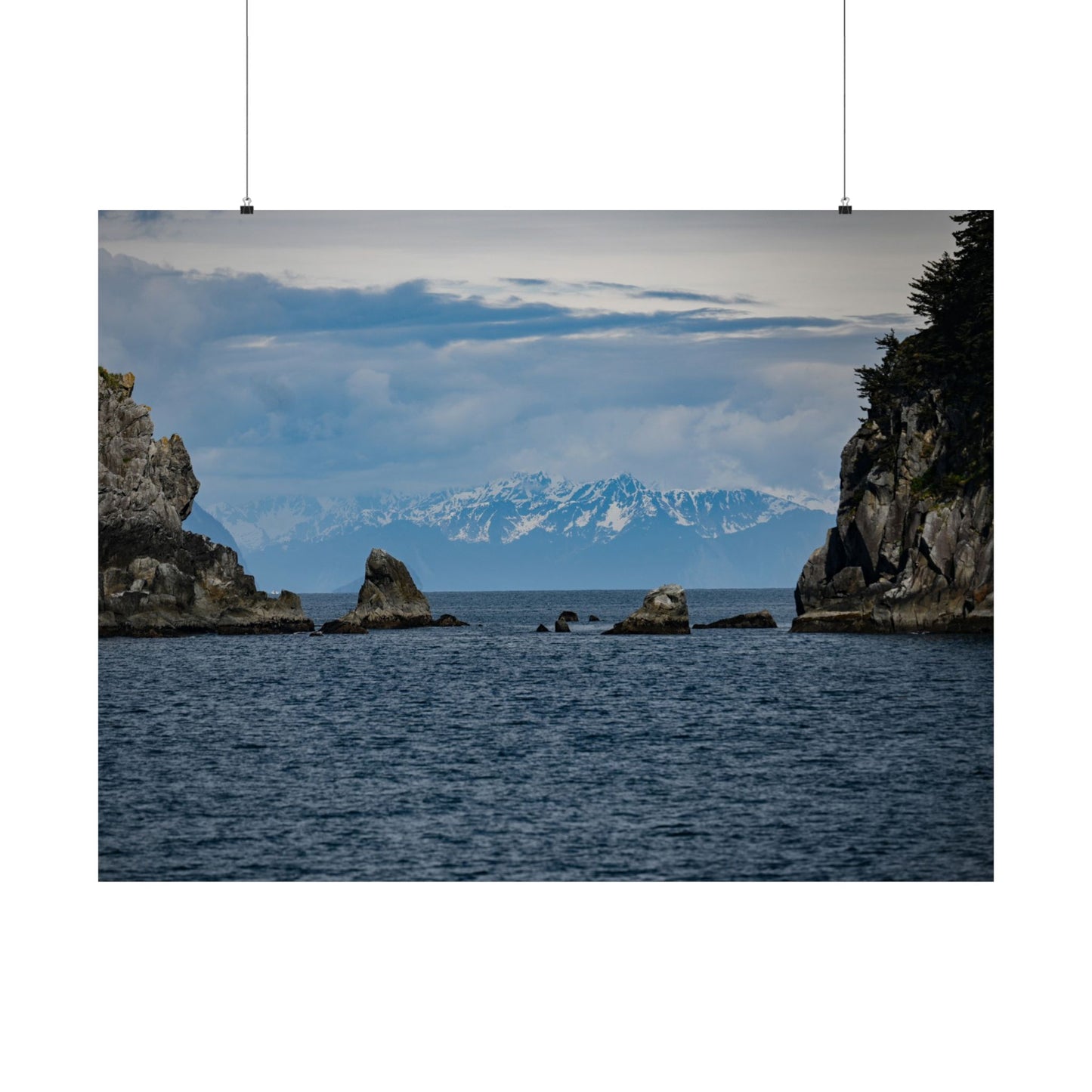 Scenic Matte Horizontal Posters - Tranquil Ocean & Mountain Views