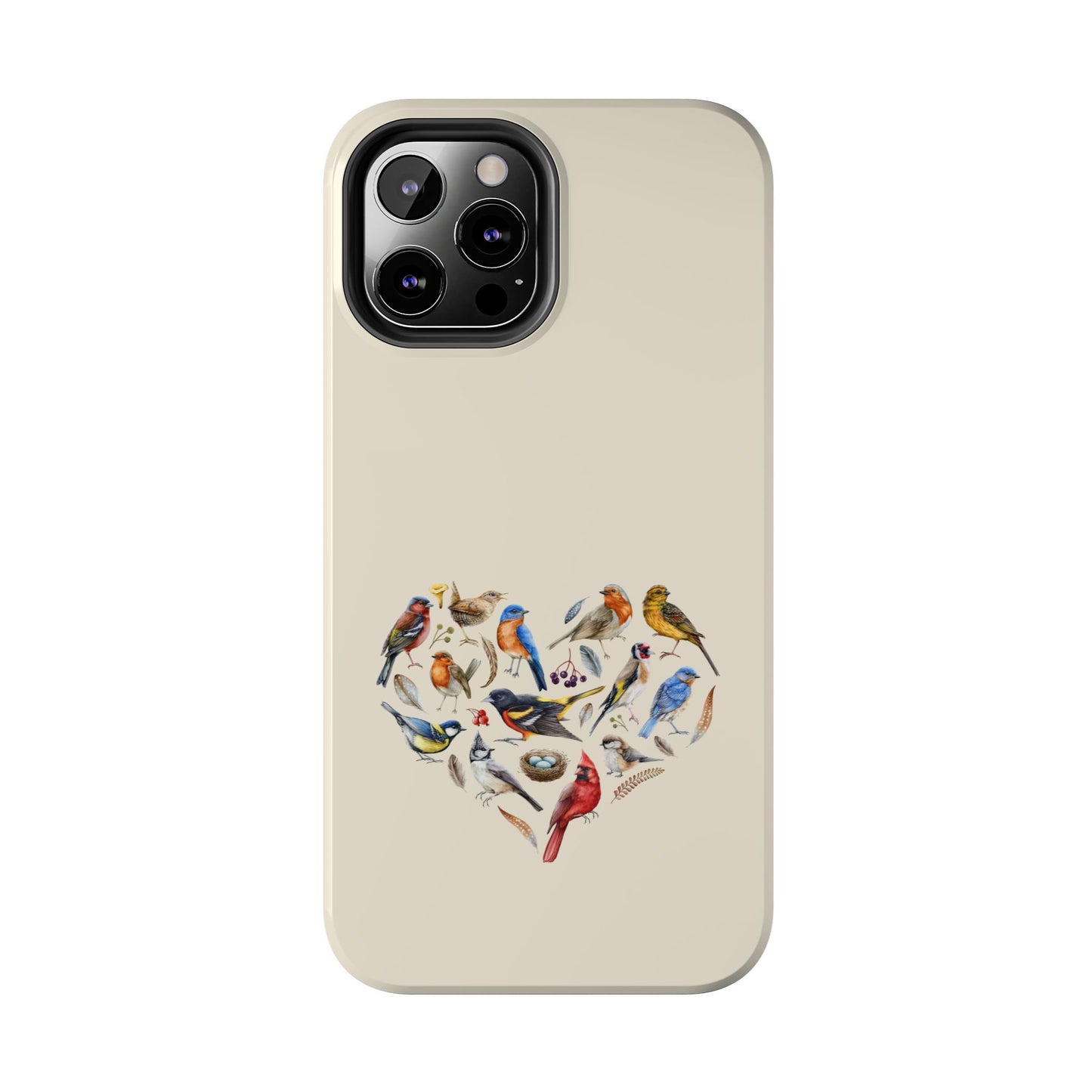 Bird Heart Tough Phone Cases - Cute Wildlife Design, Gift for Nature Enthusiasts, Durable Cases for Birdwatching