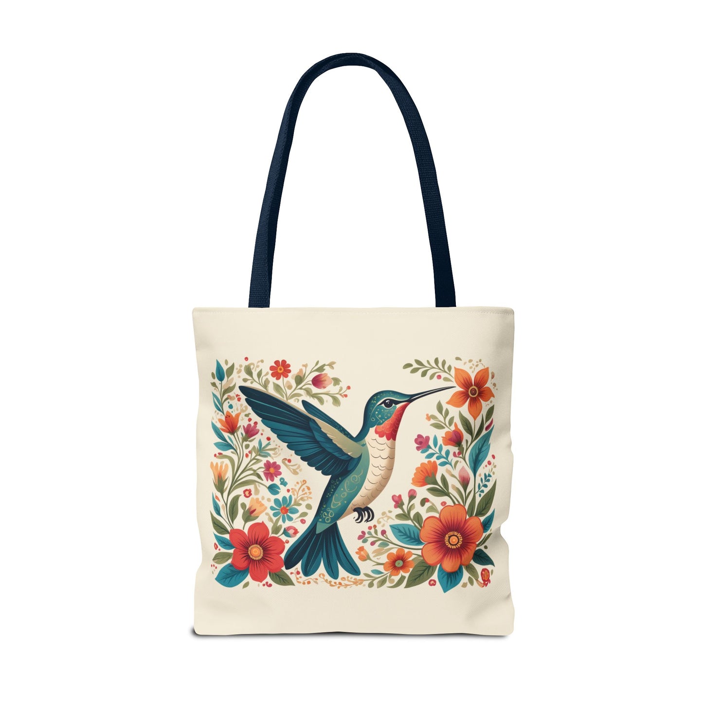 Hummingbird In Bloom Tote Bag - Natural color