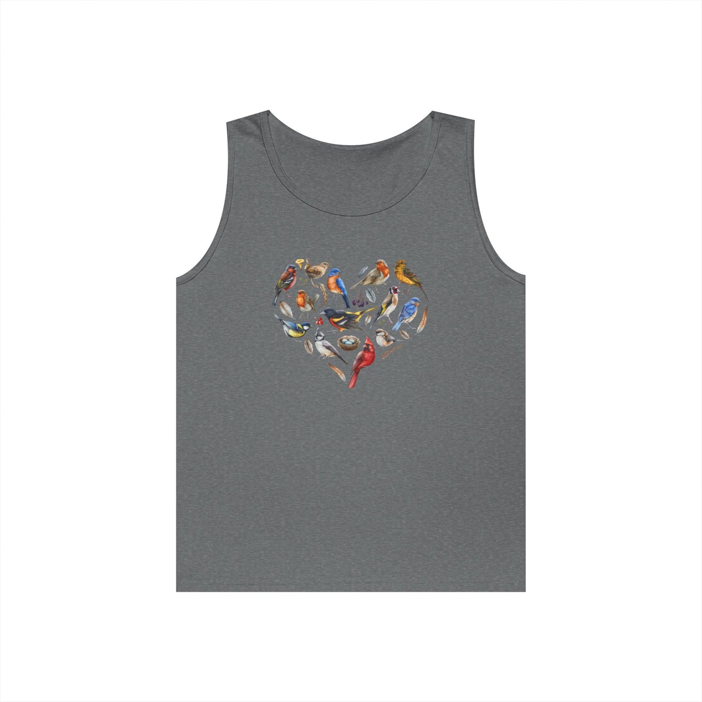 I'm A Nerdy Birder Bird Heart Tank Top, Gift for Bird Lovers, Unisex Summer Wear, Nature Lover's Apparel, Fun Casual Tank