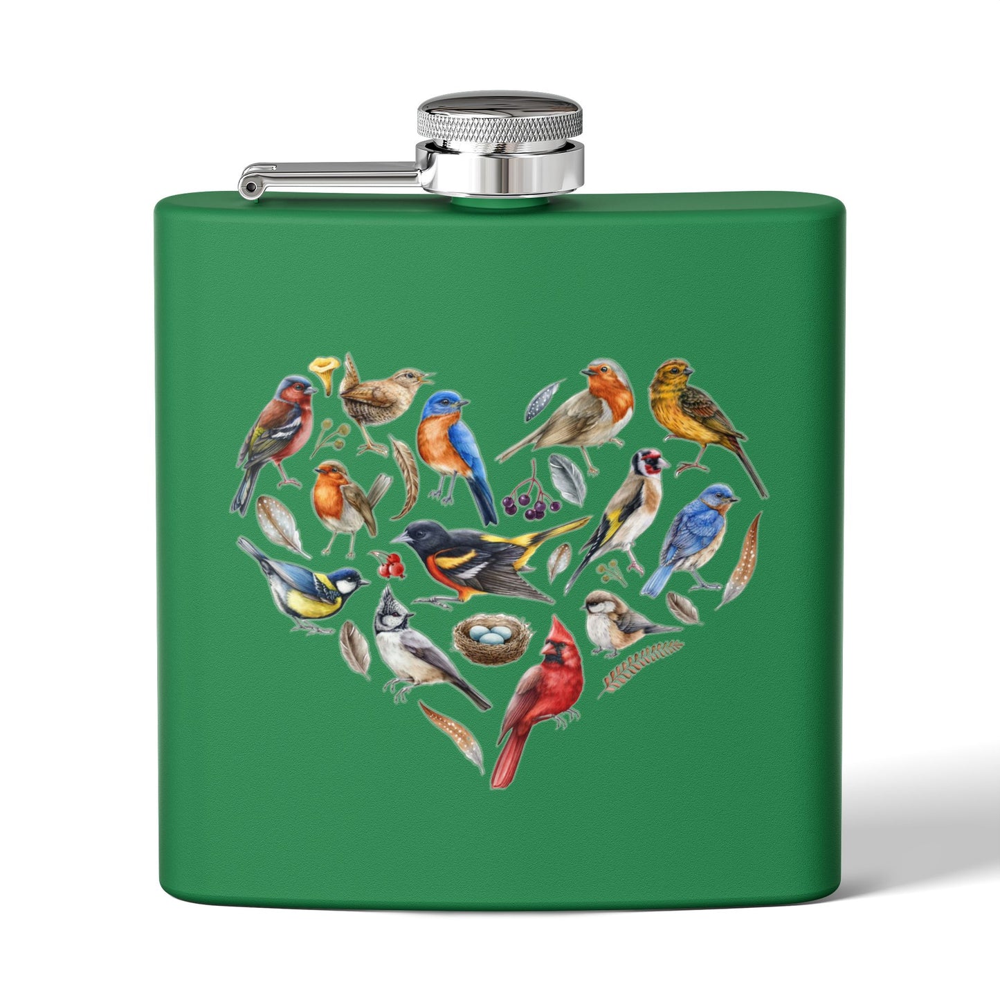 Bird Heart Stainless Steel Flask - 6oz
