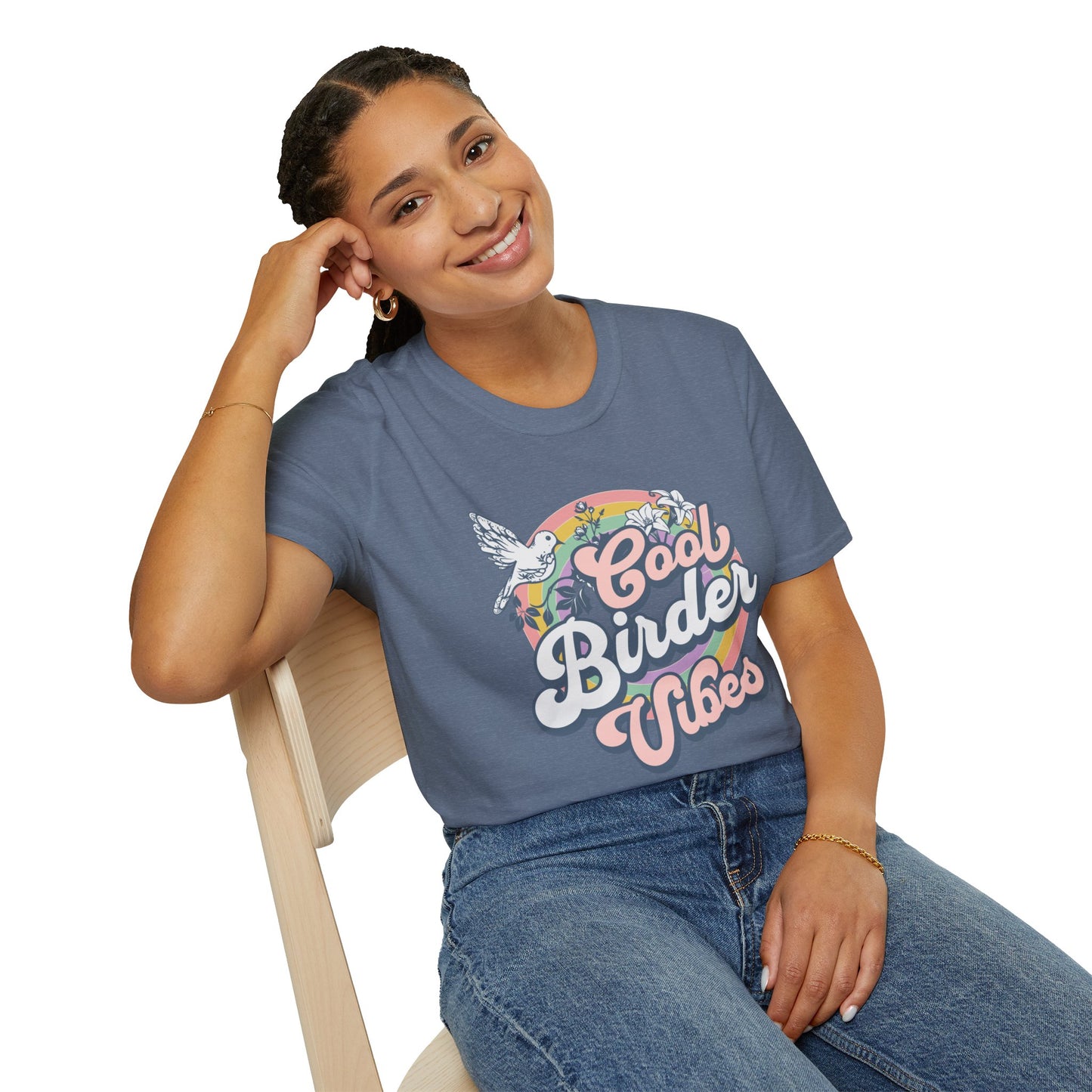 Cool Birder Vibes Unisex Softstyle T-Shirt | Perfect for Bird Lovers and Nature Enthusiasts