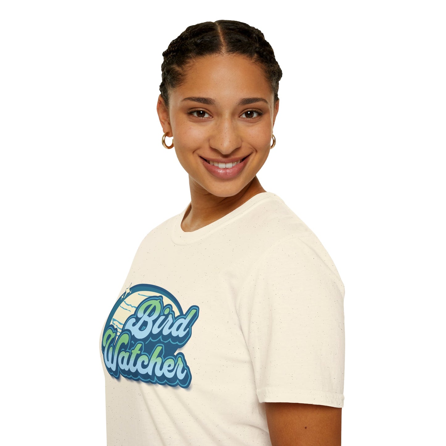 Bird Watcher Teal Unisex Softstyle T-Shirt - Retro Vibe Tee for Casual Wear