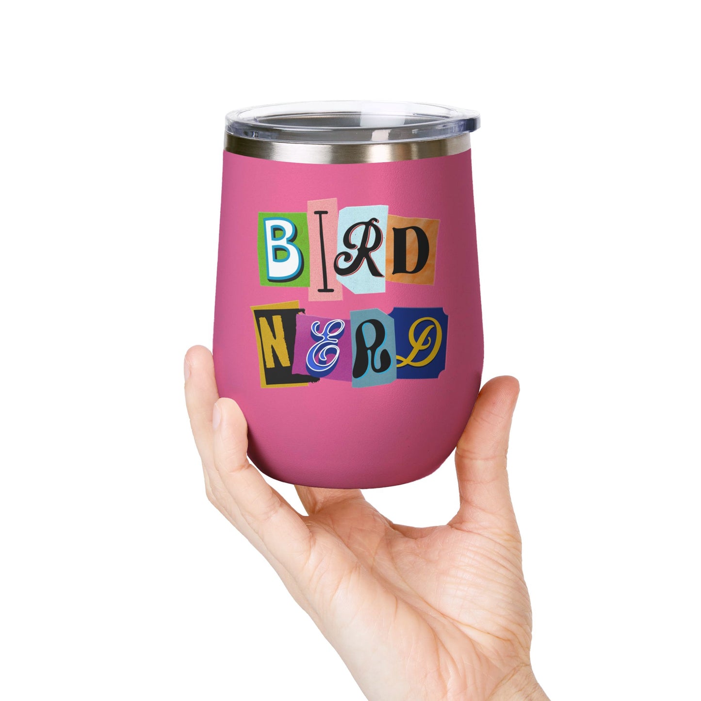 Bird Nerd Wine Tumbler - 12oz Insulated Stainless Steel Cup for Wine Lovers