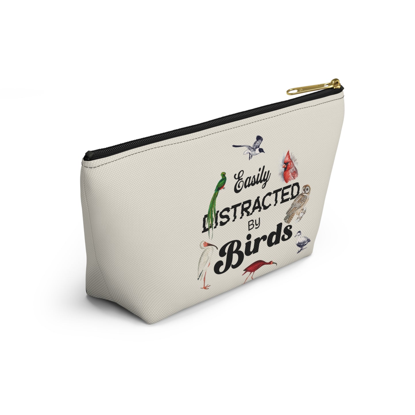 Easily Distracted by Birds Accessory Pouch - Fun Bird Lover's Organizer