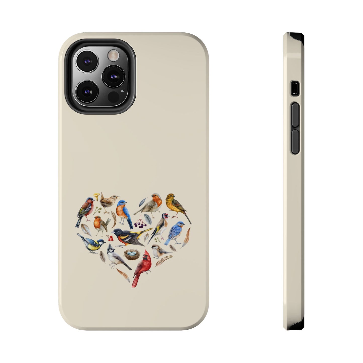 Bird Heart Tough Phone Cases - Cute Wildlife Design, Gift for Nature Enthusiasts, Durable Cases for Birdwatching
