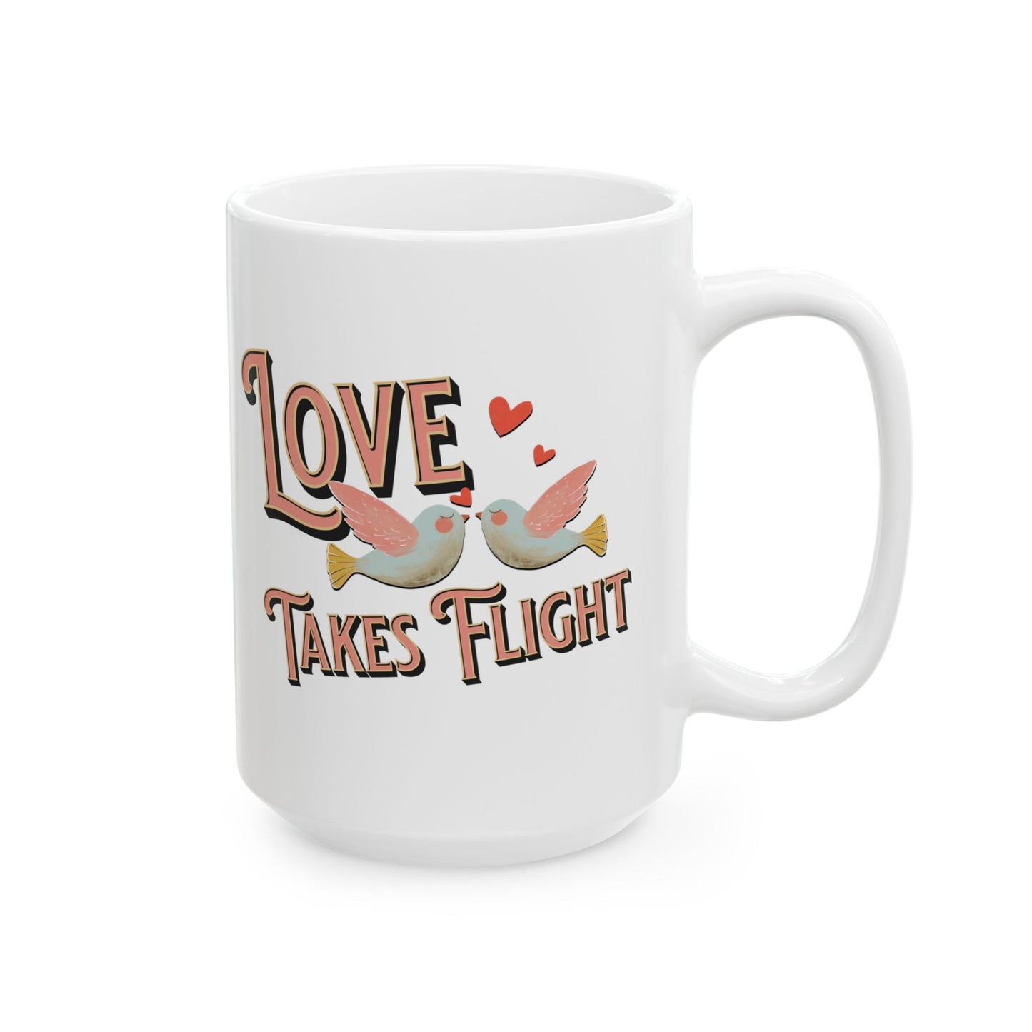 Love Takes Flight Ceramic Mug - Perfect Gift for Valentine's Day
