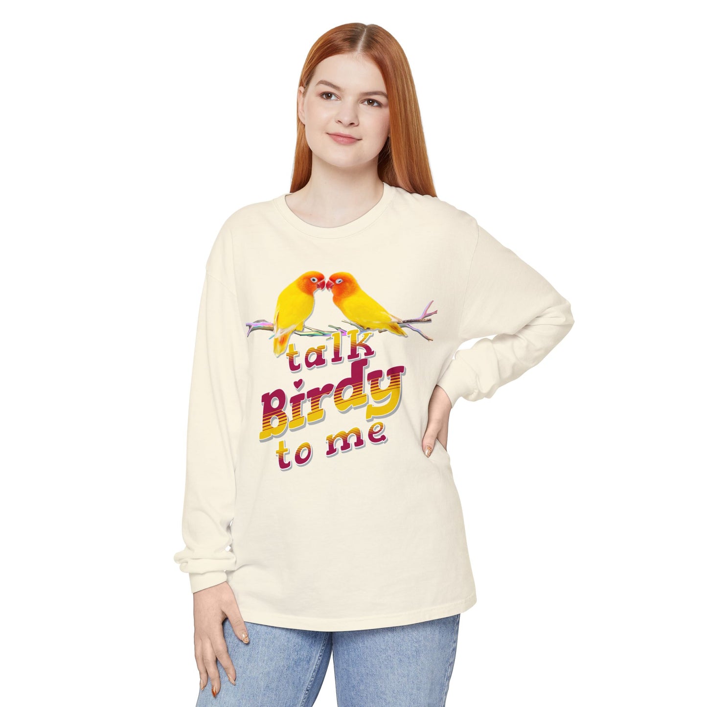 Talk Birdy To Me Colorful Bird Lovers Long Sleeve T-Shirt