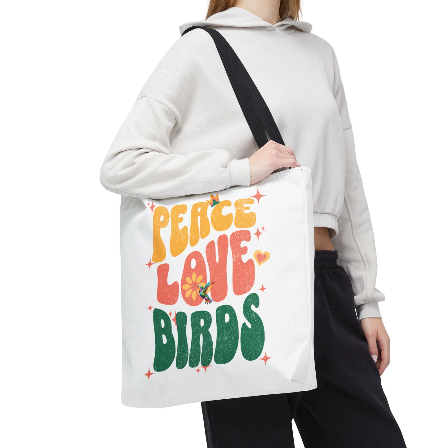 Peace Love Birds Tote Bag – Eco-Friendly Canvas Bag for Nature Lovers