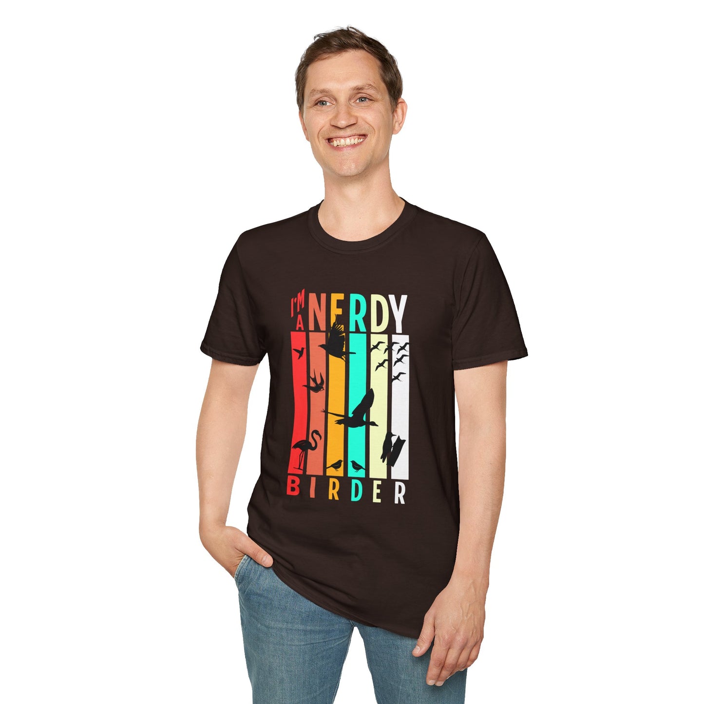 I'm A Nerdy Birder Unisex Softstyle T-Shirt - Nature Lover's Gift