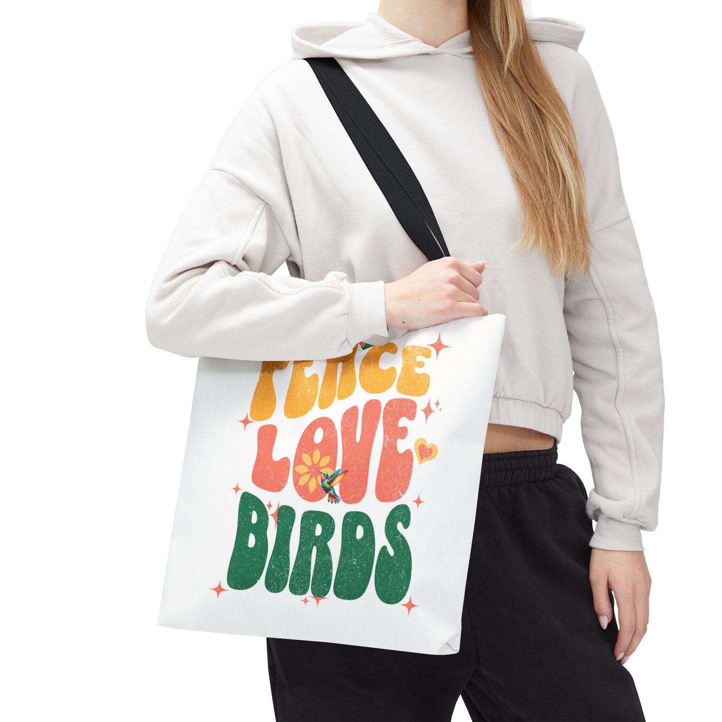 Peace Love Birds Tote Bag – Eco-Friendly Canvas Bag for Nature Lovers