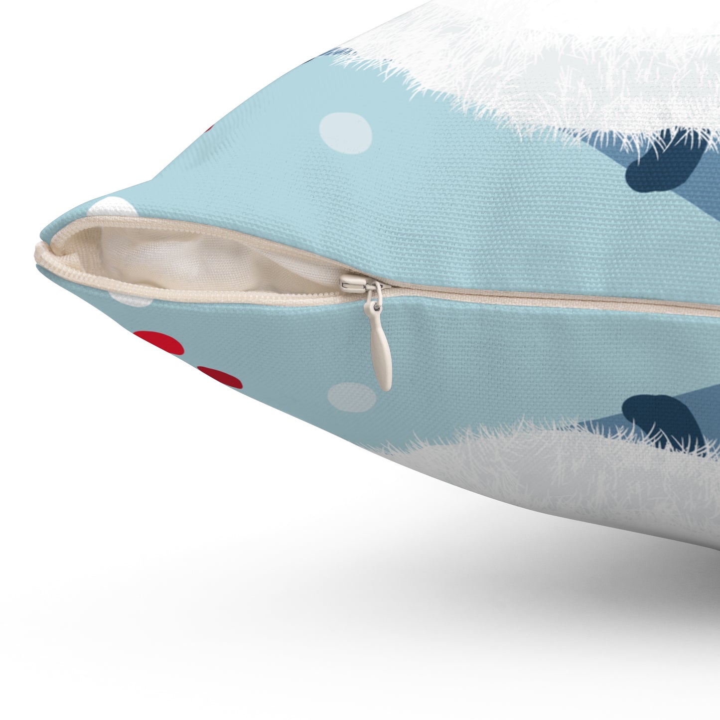 Winter Snow Bird & Cherry Blossom Accent Decorative Pillow - Winter Themed Accent Cushion