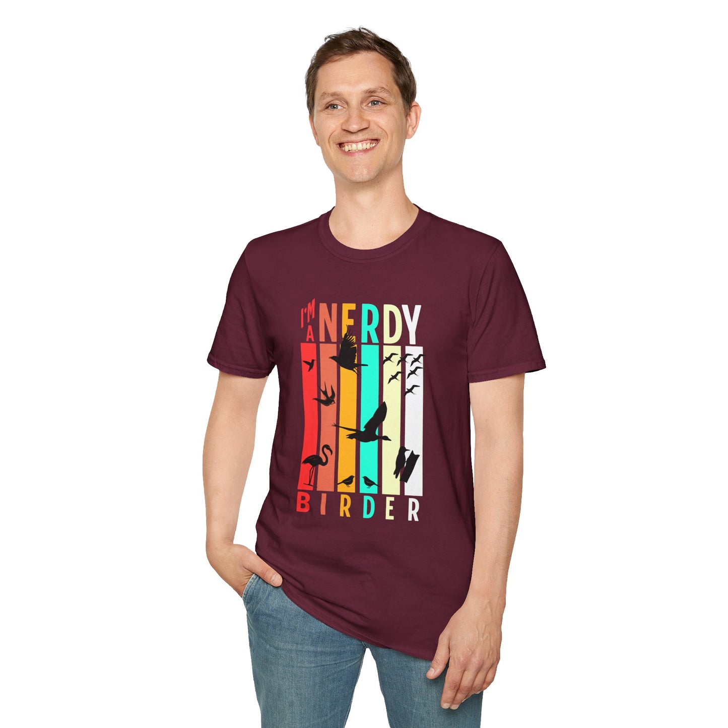 I'm A Nerdy Birder Unisex Softstyle T-Shirt - Nature Lover's Gift