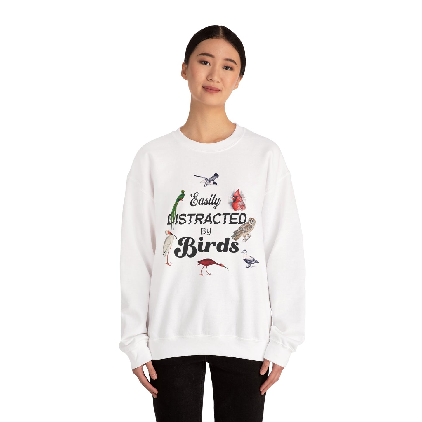 Easily Distracted by Birds Sweatshirt | Unisex Heavy Blend Crewneck