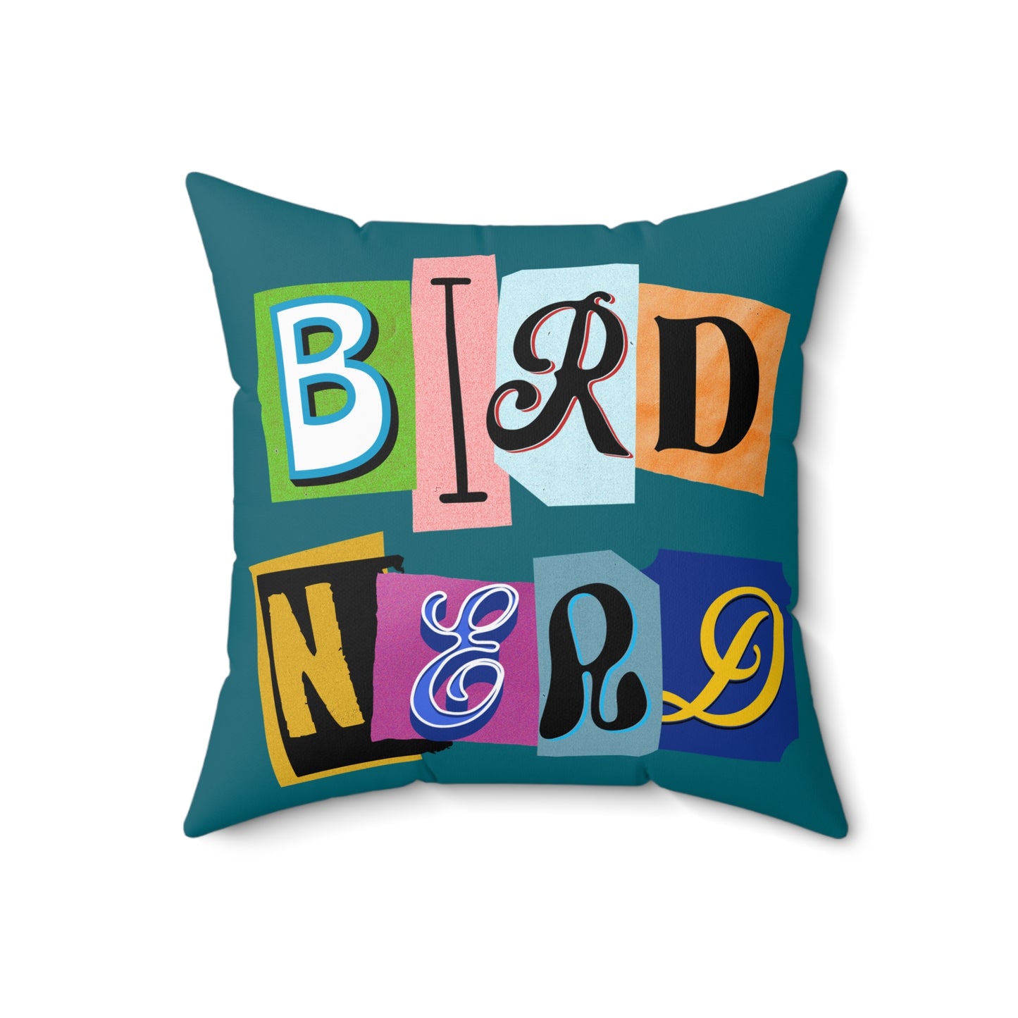 Bird Nerd Vibrant Square Pillow - Home Decor