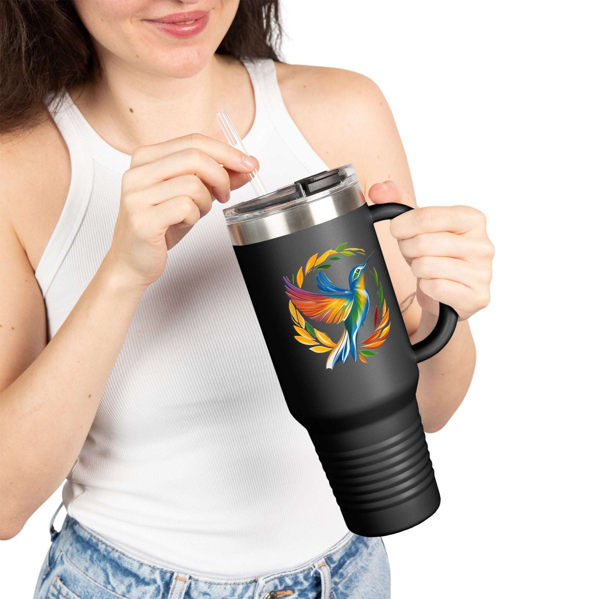 Hummingbird Rainbow Insulated Travel Mug, 40oz