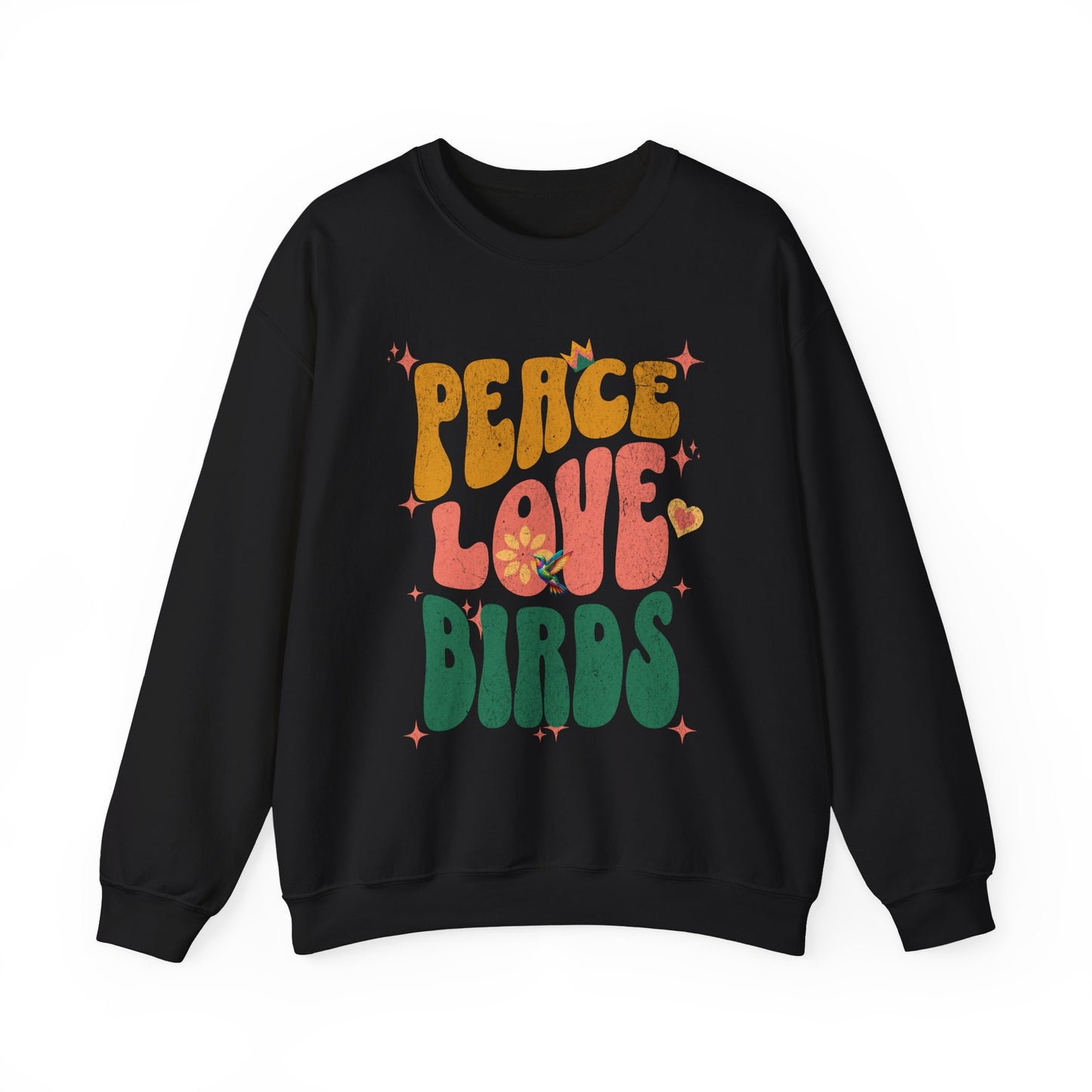 Peace Love Birds Crewneck Sweatshirt - Unisex Cozy Fashion for Nature Lovers