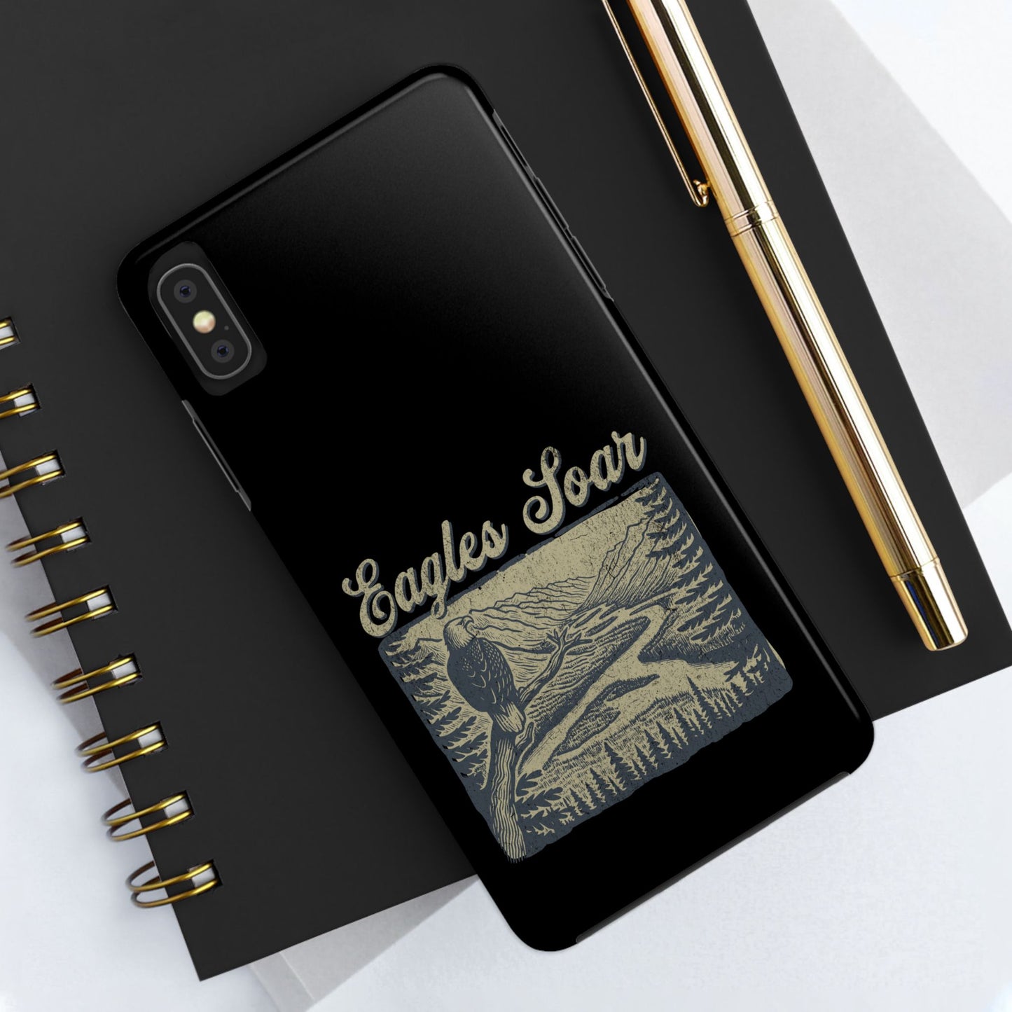The Nerdy Birder - Eagles Soar Tough Phone Case, Nature Lover Gift, Hiking Accessory, Wildlife Enthusiast, Adventure Protection Case