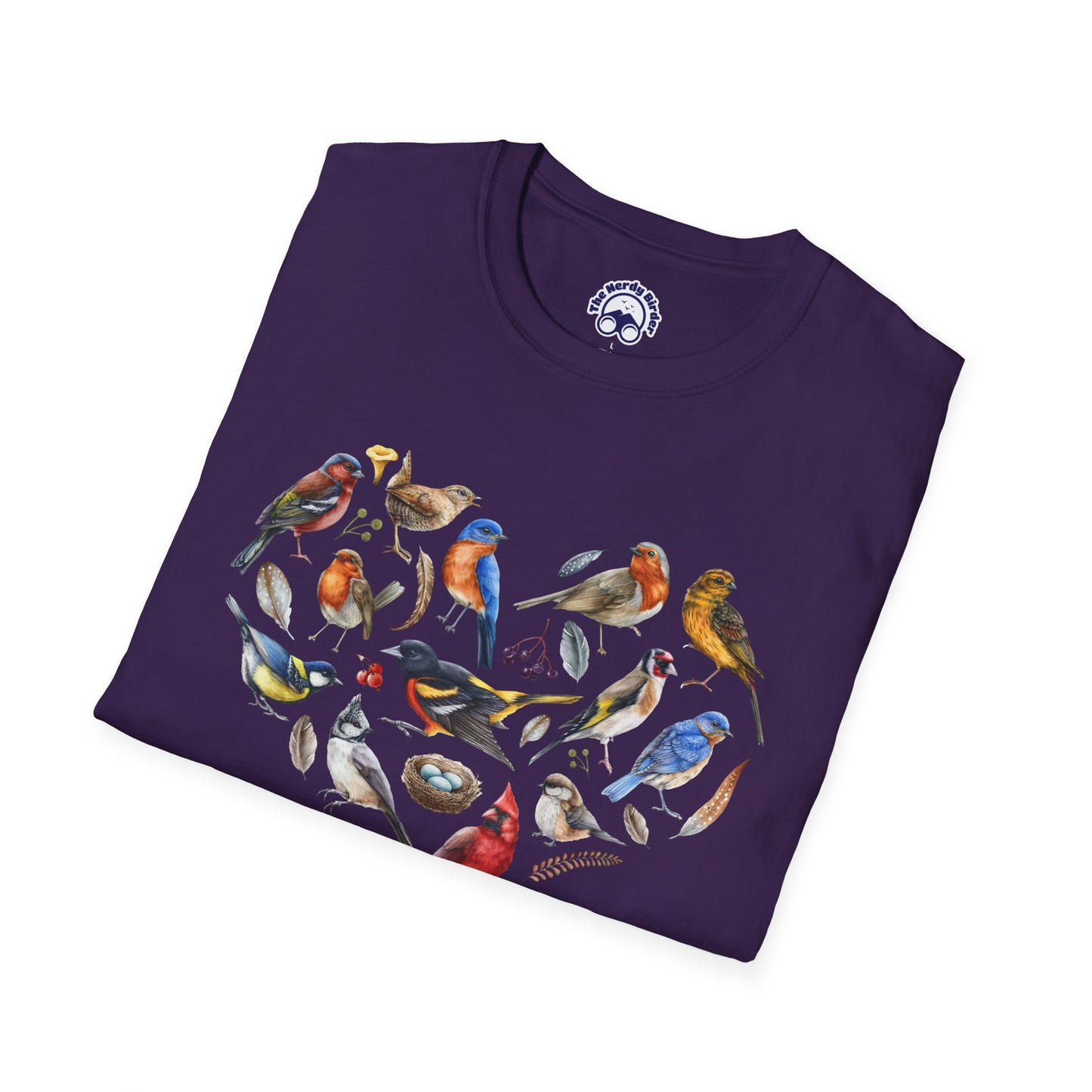 Bird Heart Unisex Softstyle T-Shirt - Heart Design