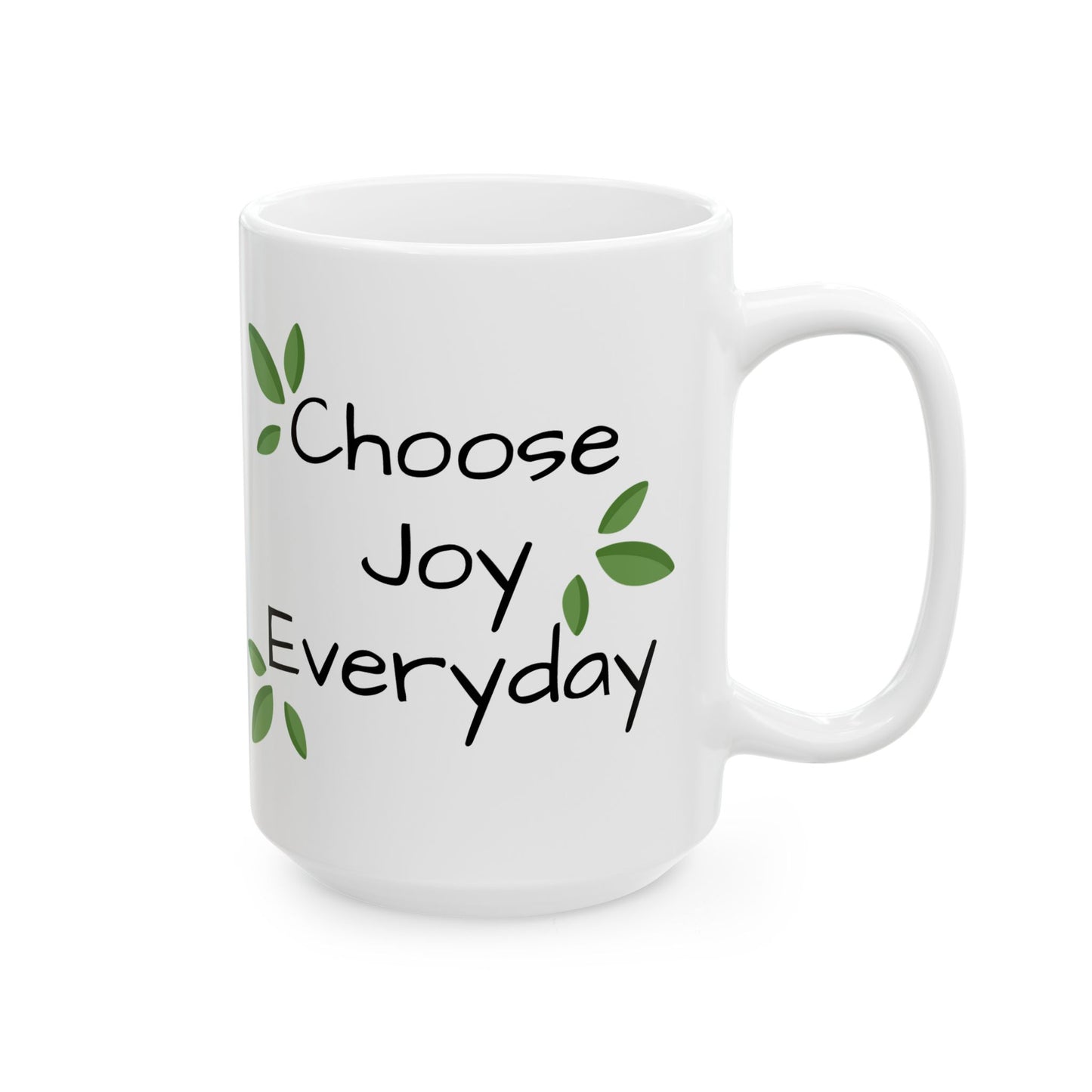 Charming Ceramic Mug – 'Choose Joy Every Day' with Nature-Inspired Design