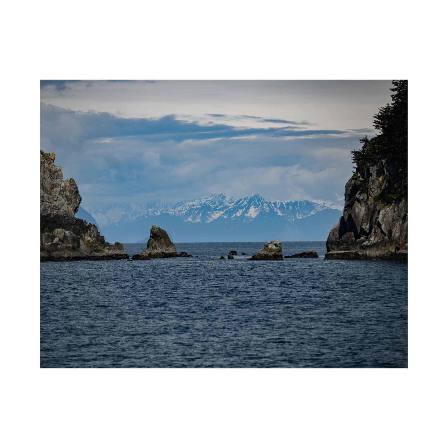 Scenic Matte Horizontal Posters - Tranquil Ocean & Mountain Views