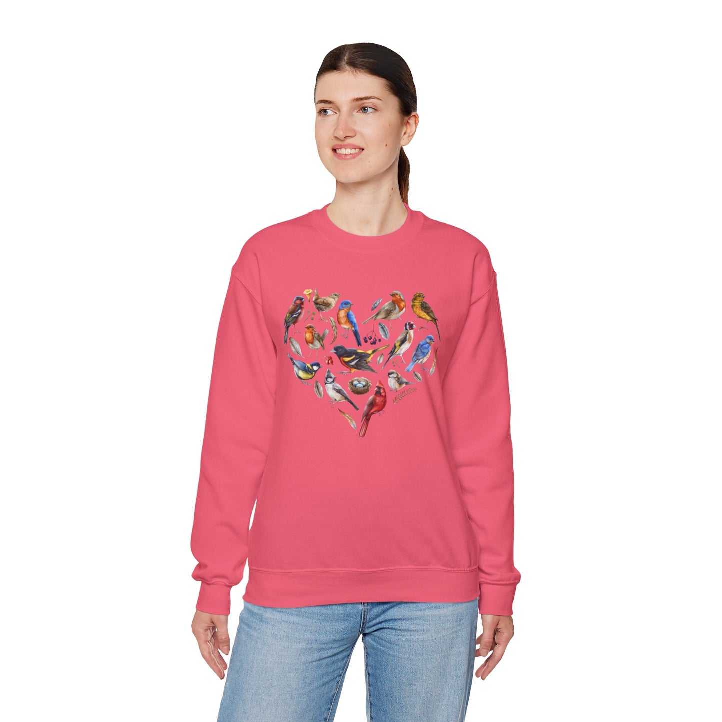 Bird Heart Graphic Unisex Crewneck Sweatshirt