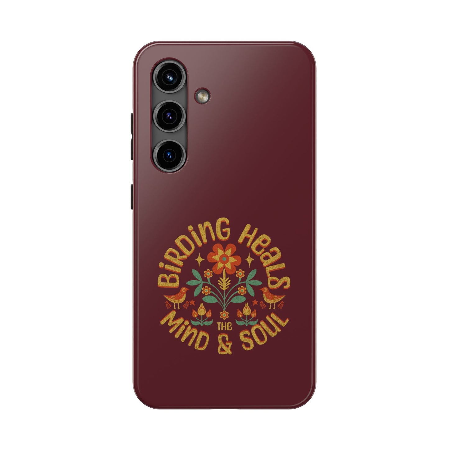 The Nerdy Birder - Birding Heals the Mind & Soul Design, Tough Secure Phone Covers for Bird Lovers, Artistic Gifts for Nature Enthusiasts