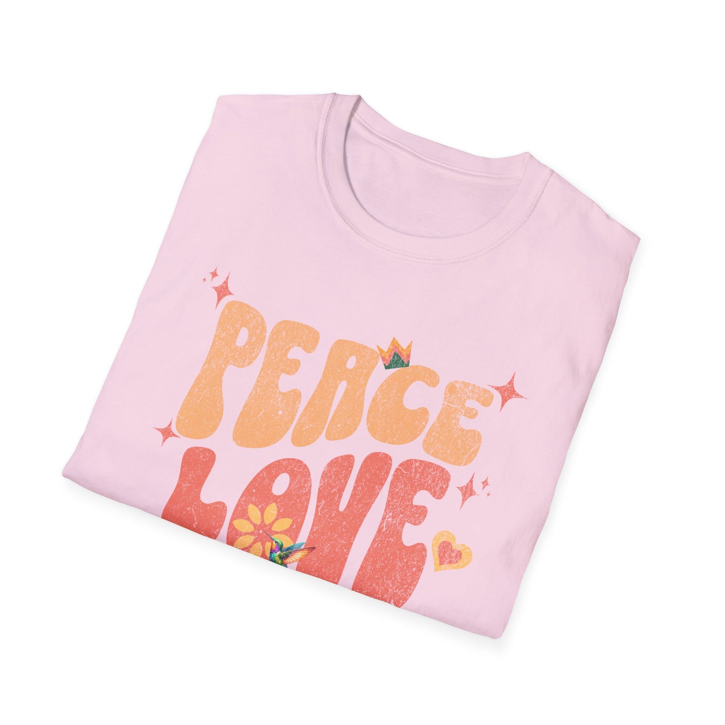 Peace Love Birds Unisex Softstyle T-Shirt - Retro Vibe Tee for Casual Wear