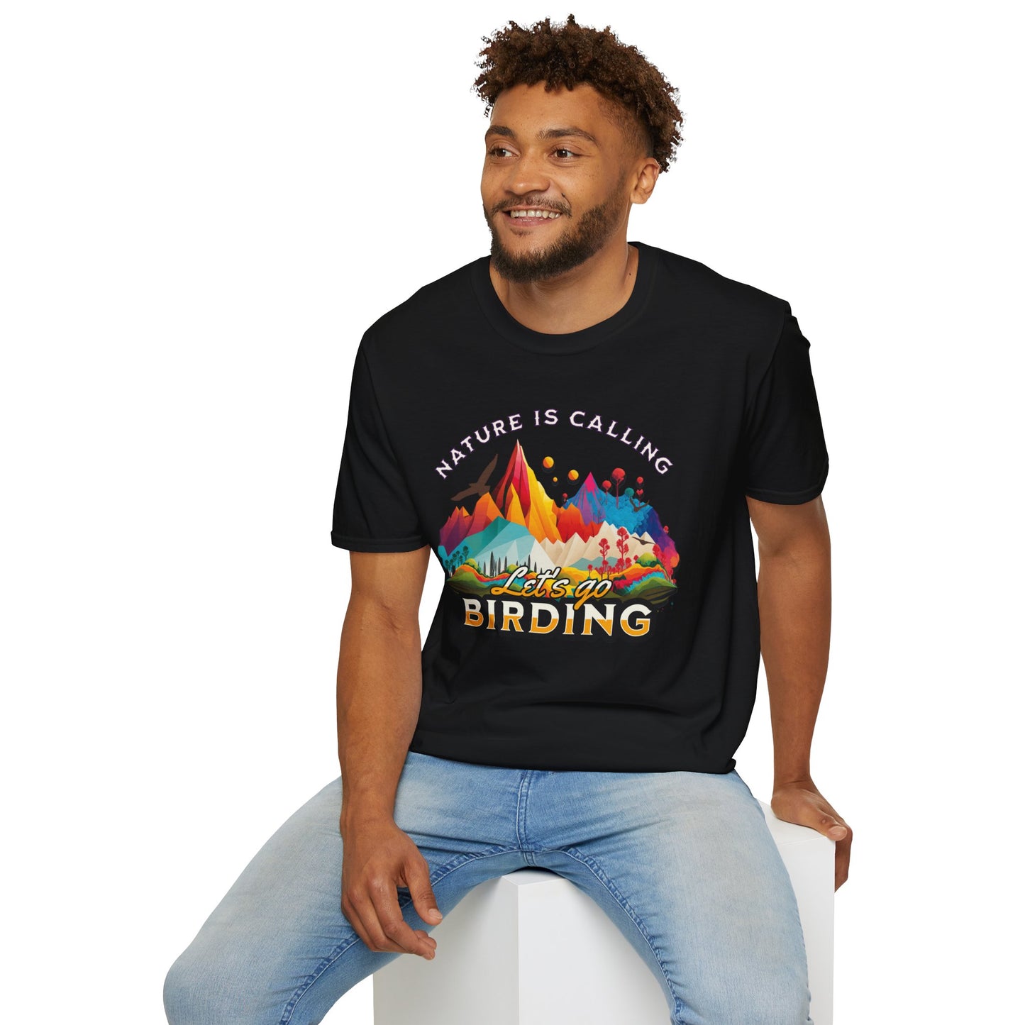 Nature Is Calling Birding Unisex Softstyle T-Shirt