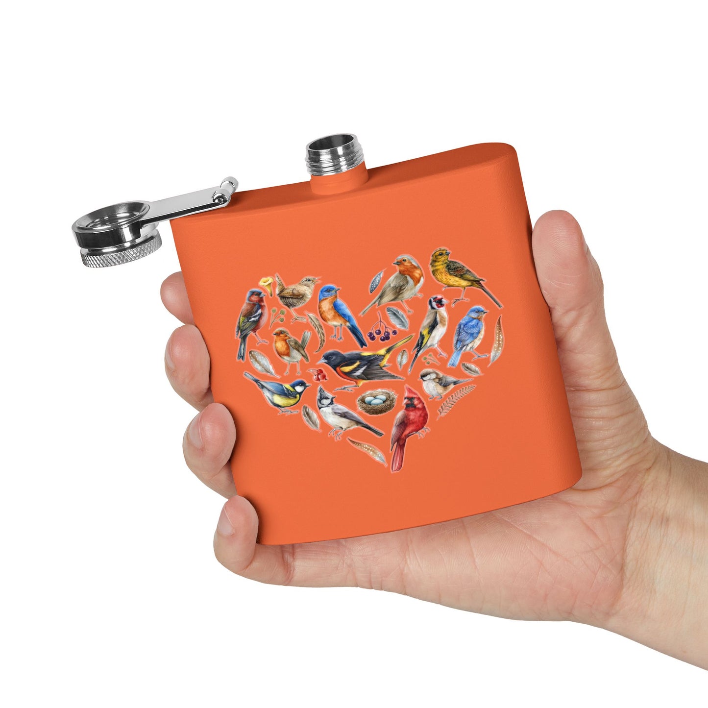 Bird Heart Stainless Steel Flask - 6oz