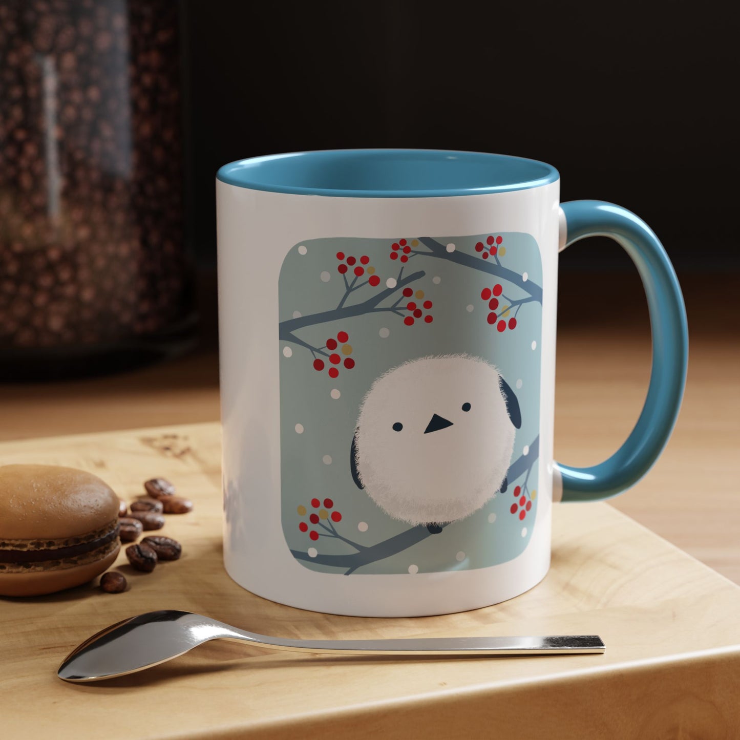 Cute Bird & Cherry Blossom Accent Coffee Mug - 11oz & 15oz