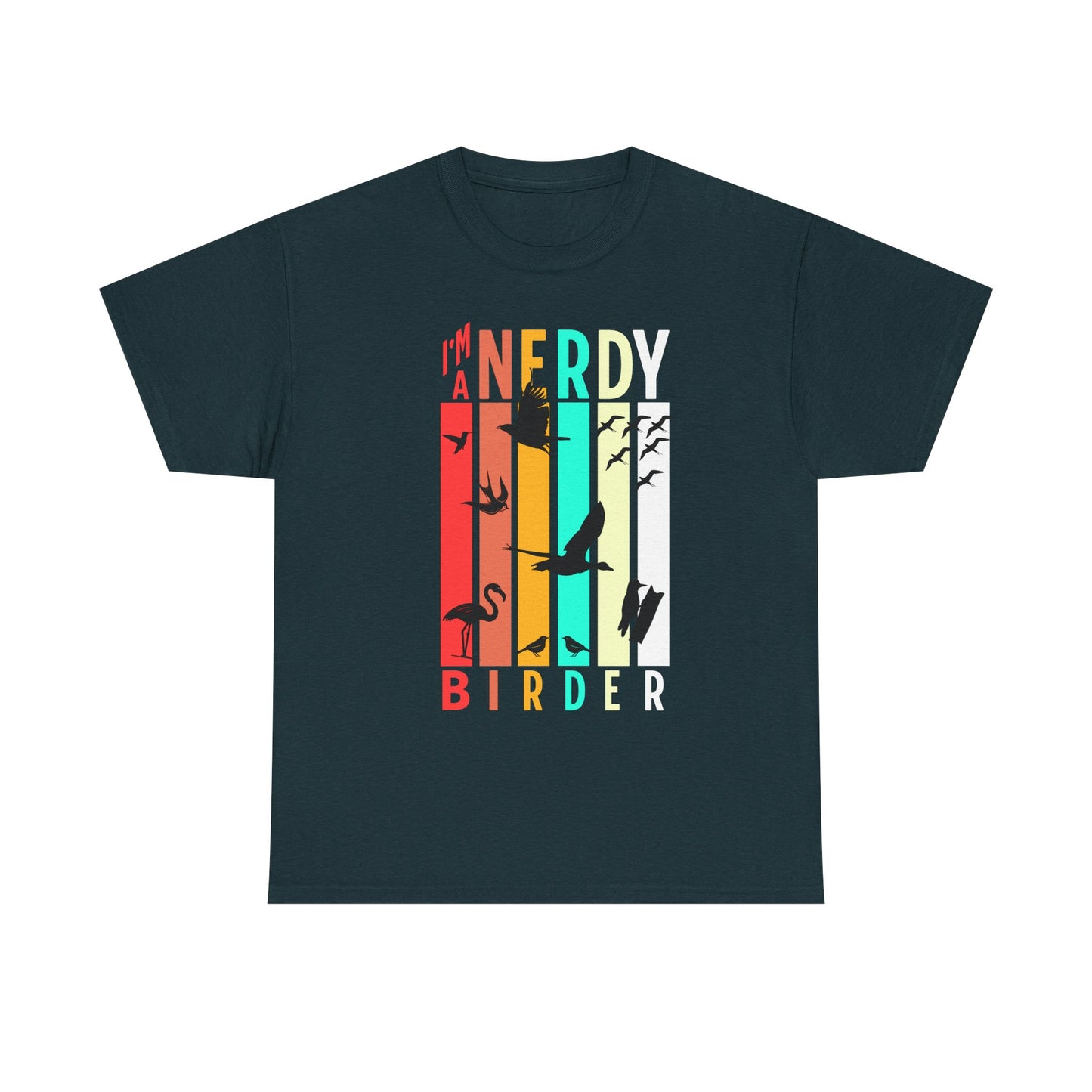 I'm a Nerdy Birder Unisex Heavy Cotton Tee - Perfect Gift for Bird Lovers & Nature Enthusiasts