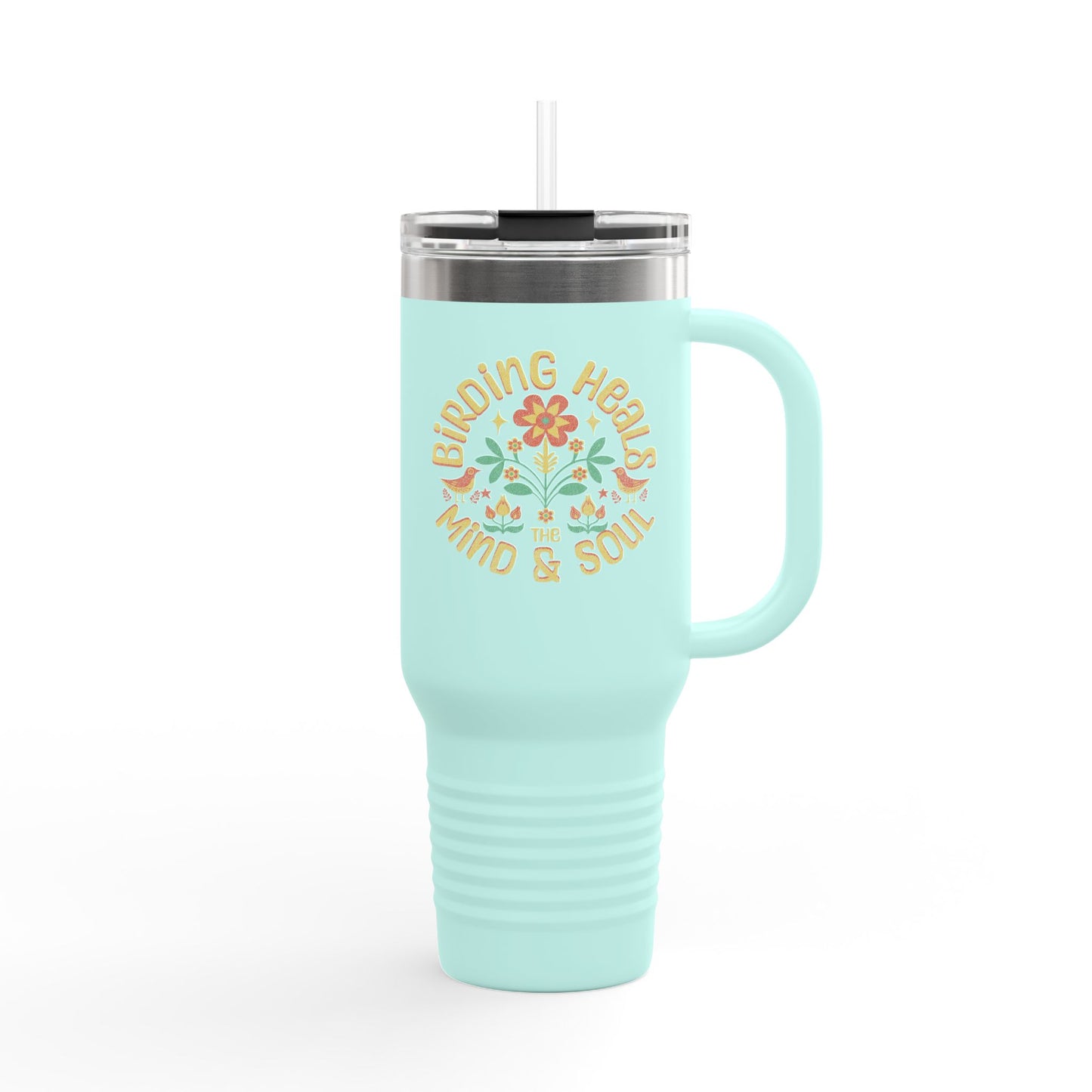 The Nerdy Birder Birding Heals Insulated Travel Mug, 40oz