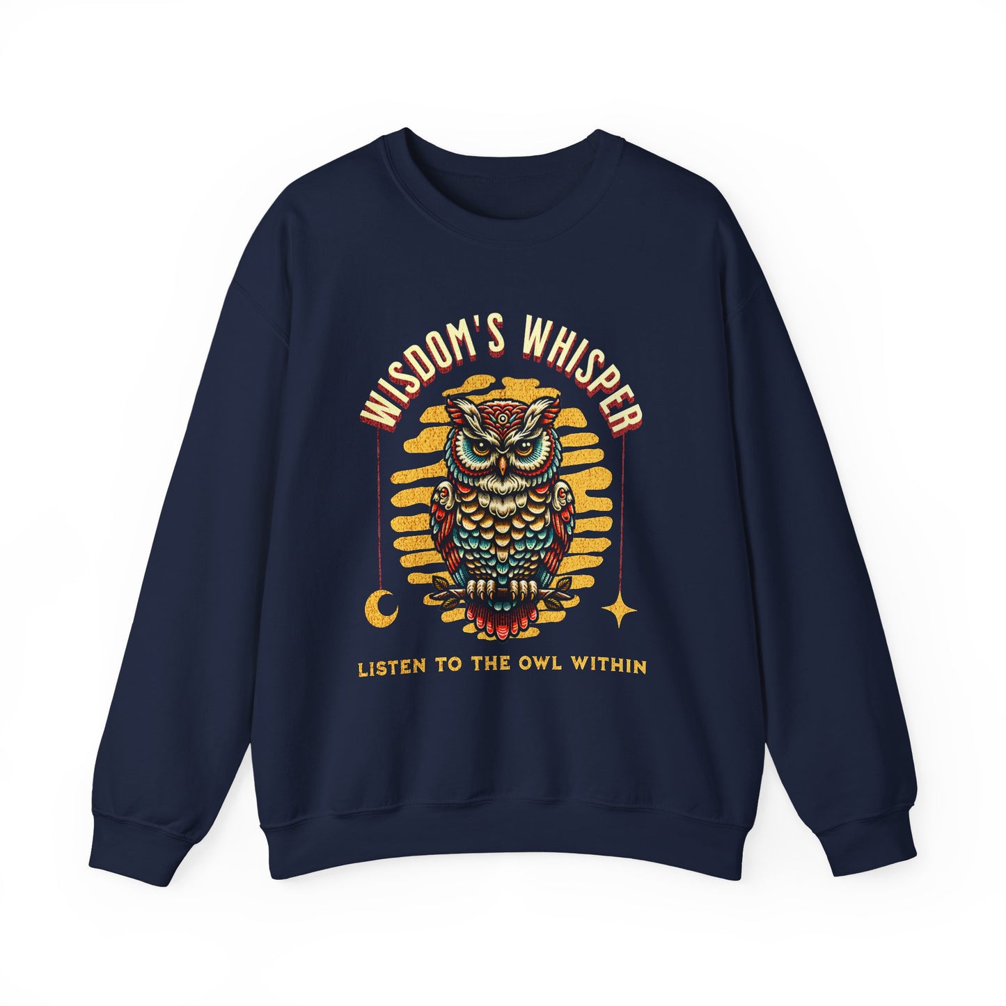 Wisdom's Whisper Owl Sweatshirt - Unisex Heavy Blend Crewneck