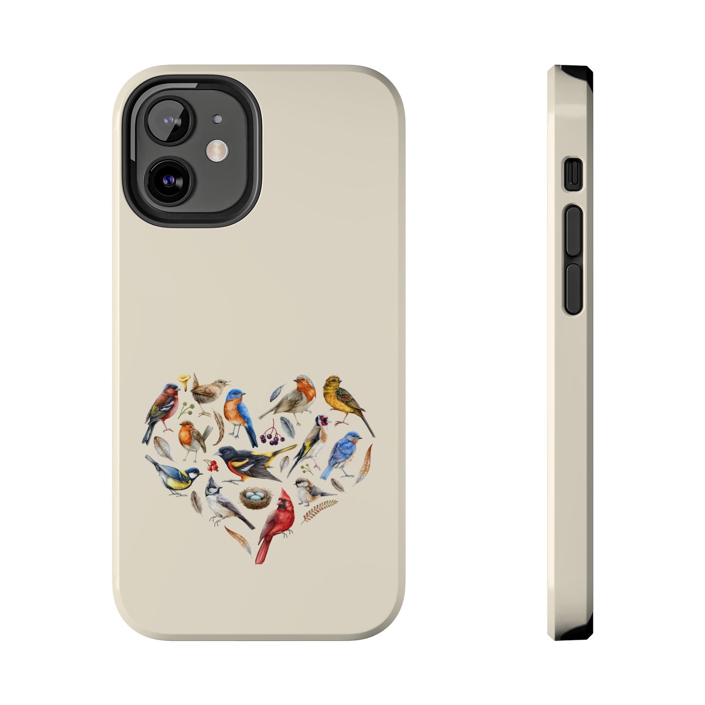 Bird Heart Tough Phone Cases - Cute Wildlife Design, Gift for Nature Enthusiasts, Durable Cases for Birdwatching
