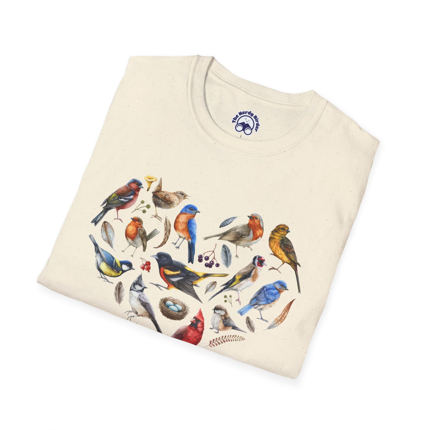 Bird Heart Unisex Softstyle T-Shirt - Heart Design