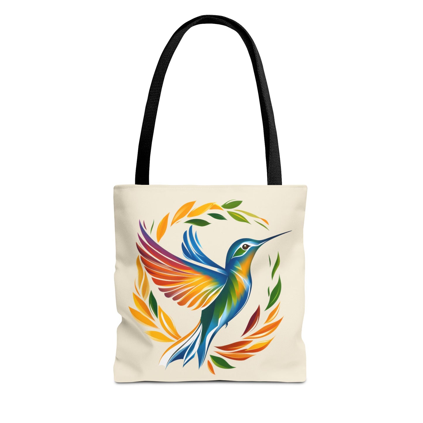 Hummingbird Rainbow Tote Bag - Natural color