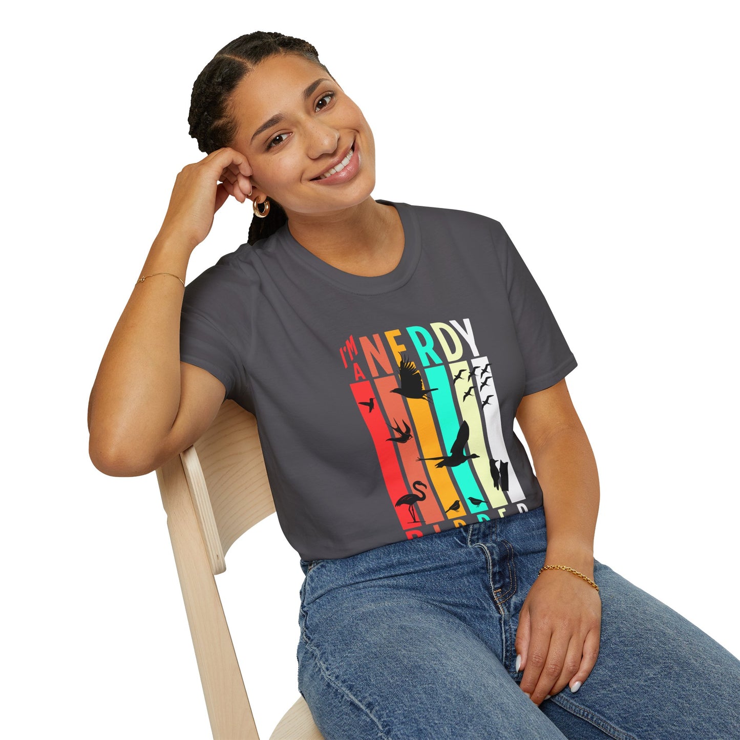 I'm A Nerdy Birder Unisex Softstyle T-Shirt - Nature Lover's Gift