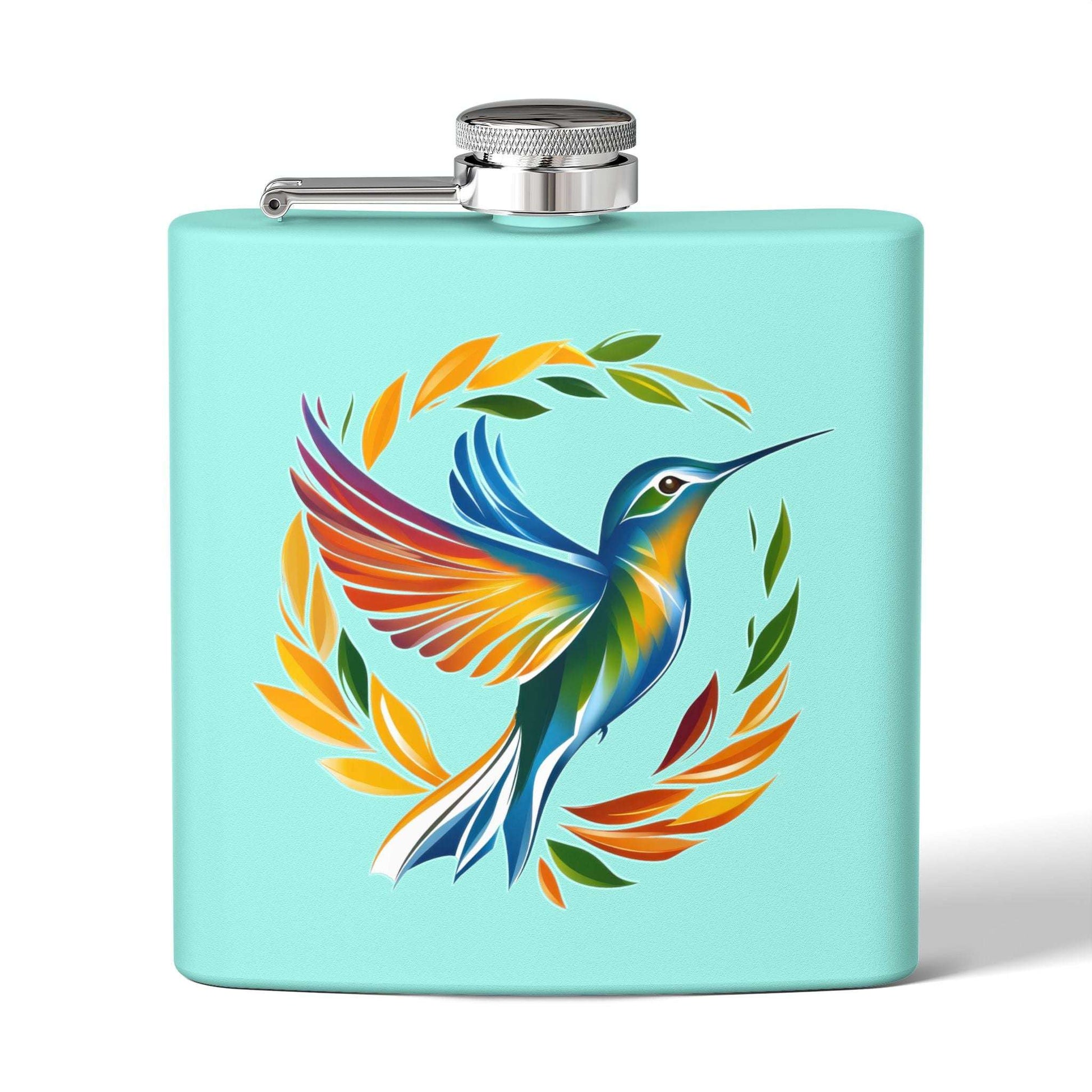 Hummingbird Rainbow Stainless Steel Flask - 6oz