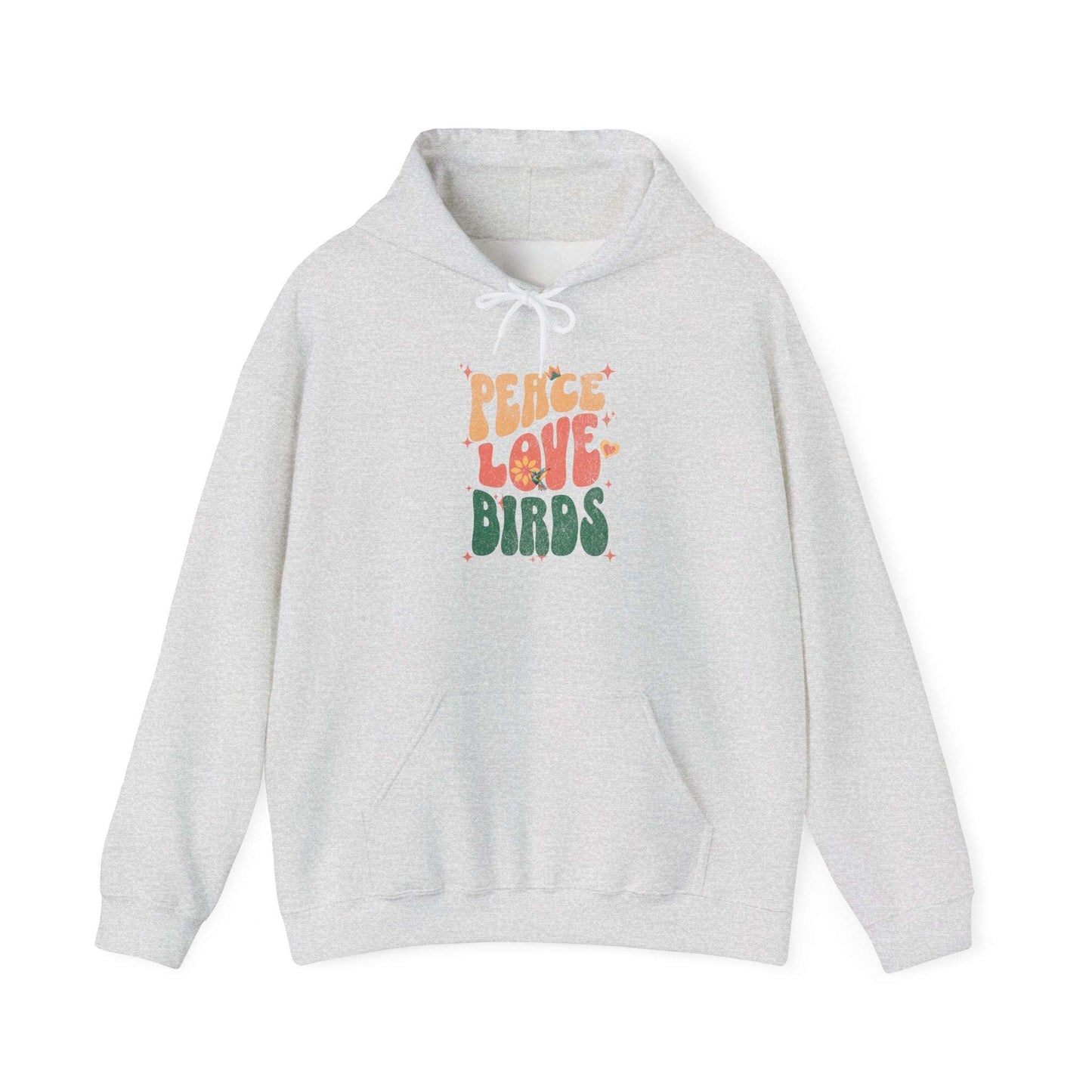 Peace Love Birds Hoodie - Cozy Unisex Sweatshirt for Nature Lover