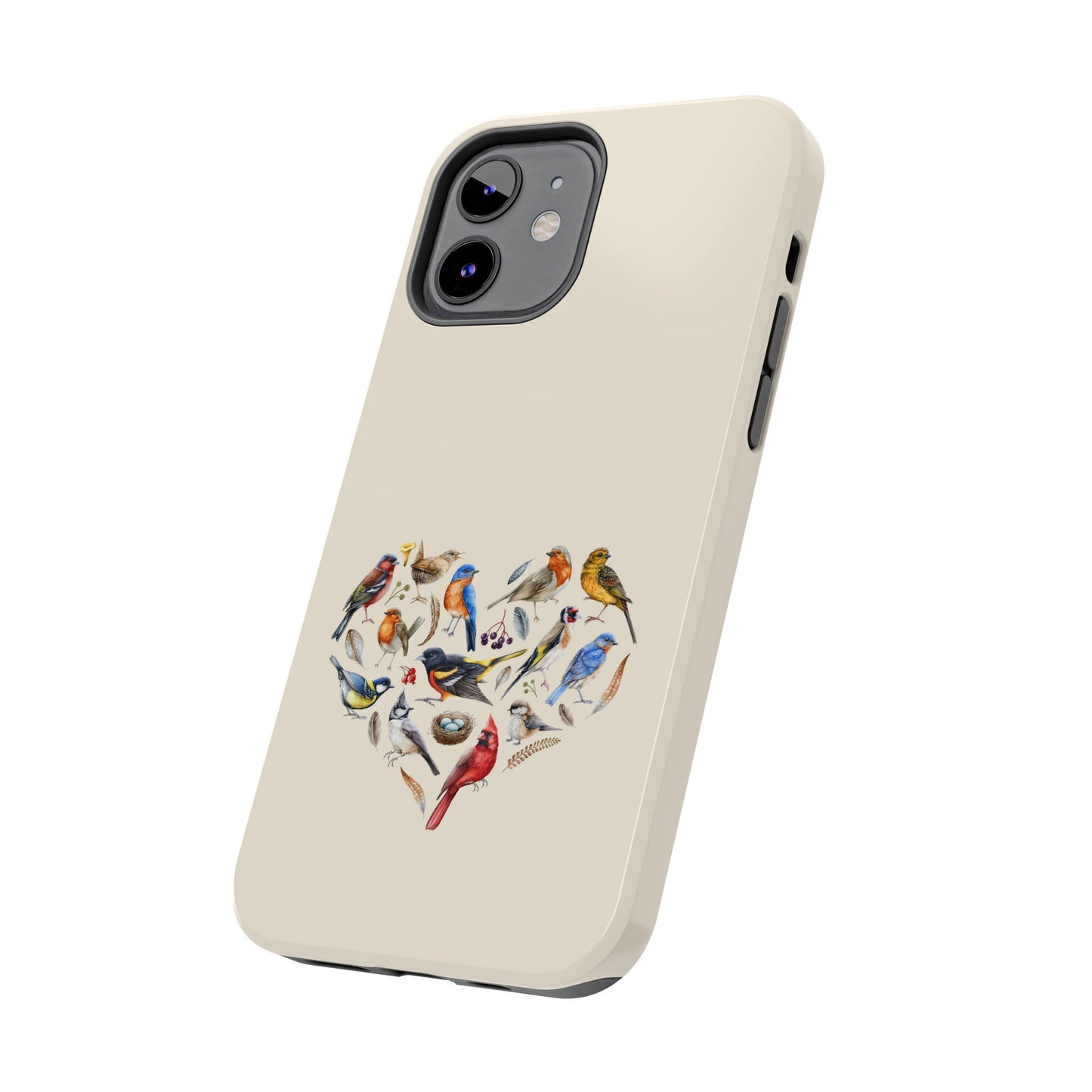 Bird Heart Tough Phone Cases - Cute Wildlife Design, Gift for Nature Enthusiasts, Durable Cases for Birdwatching