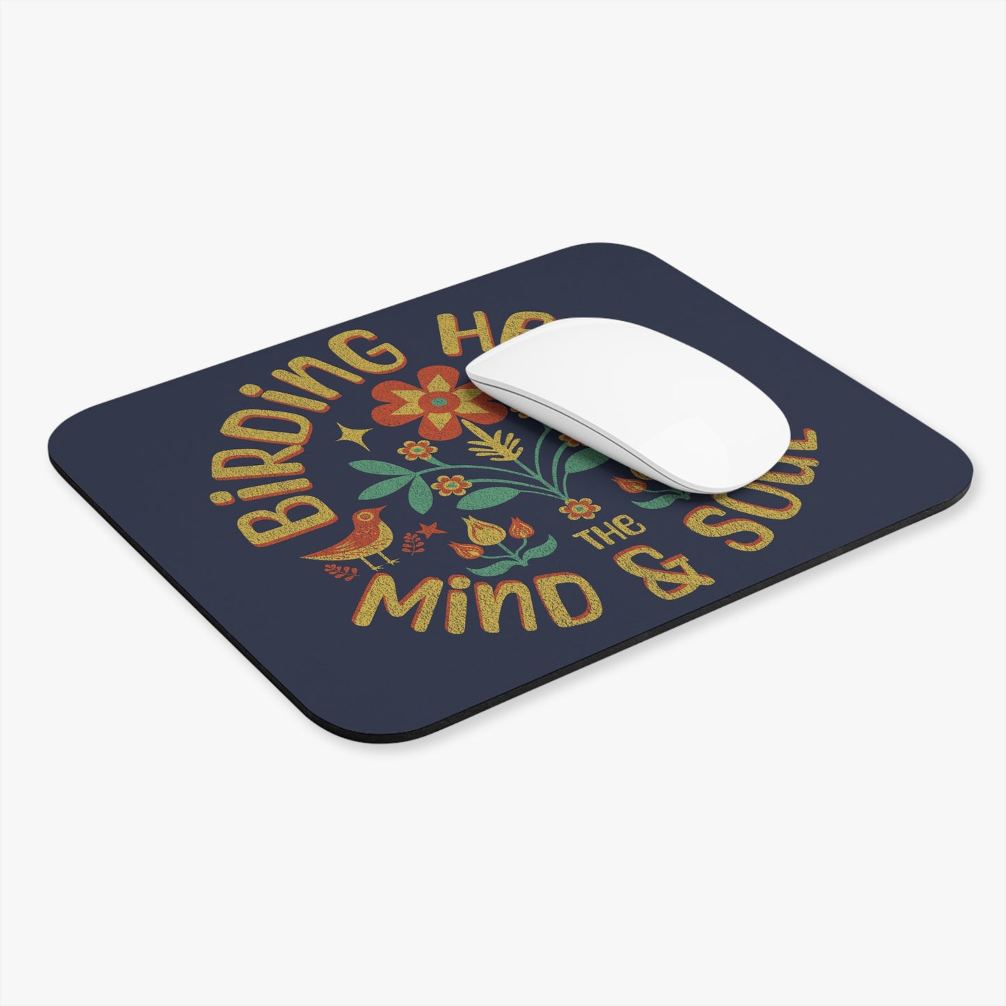 The Nerdy Birder Birding Heals The Mind And Soul Mouse Pad - Stylish Desk Accessory for Bird Lovers