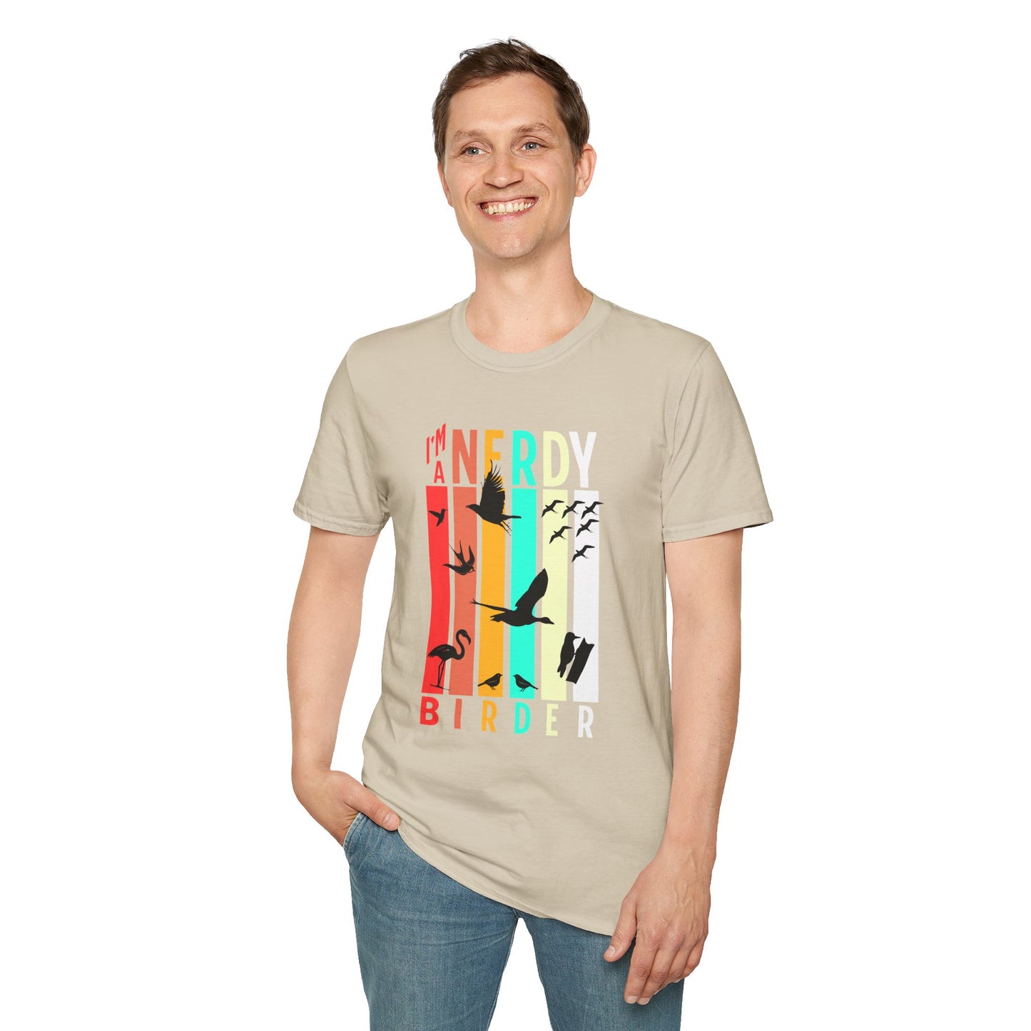 I'm A Nerdy Birder Unisex Softstyle T-Shirt - Nature Lover's Gift