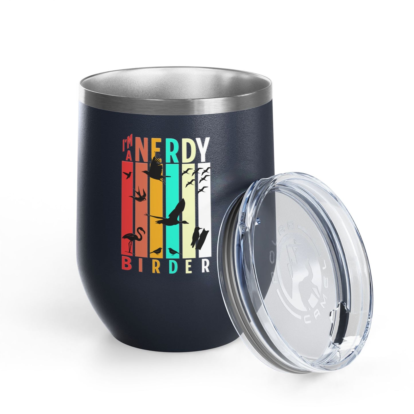 I'm A Nerdy Birder Wine Tumbler, 12oz | Perfect Gift for Bird Lovers, Nature Enthusiasts, Party Time, Outdoor Adventures, Home Decor