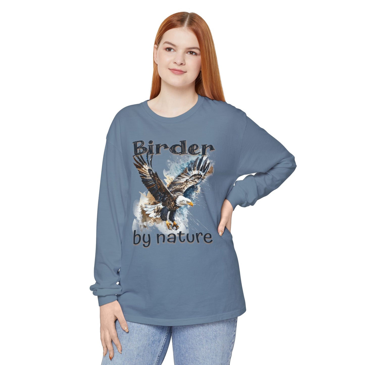 Eagle Birder By Nature Unisex Birding Long Sleeve T-Shirt