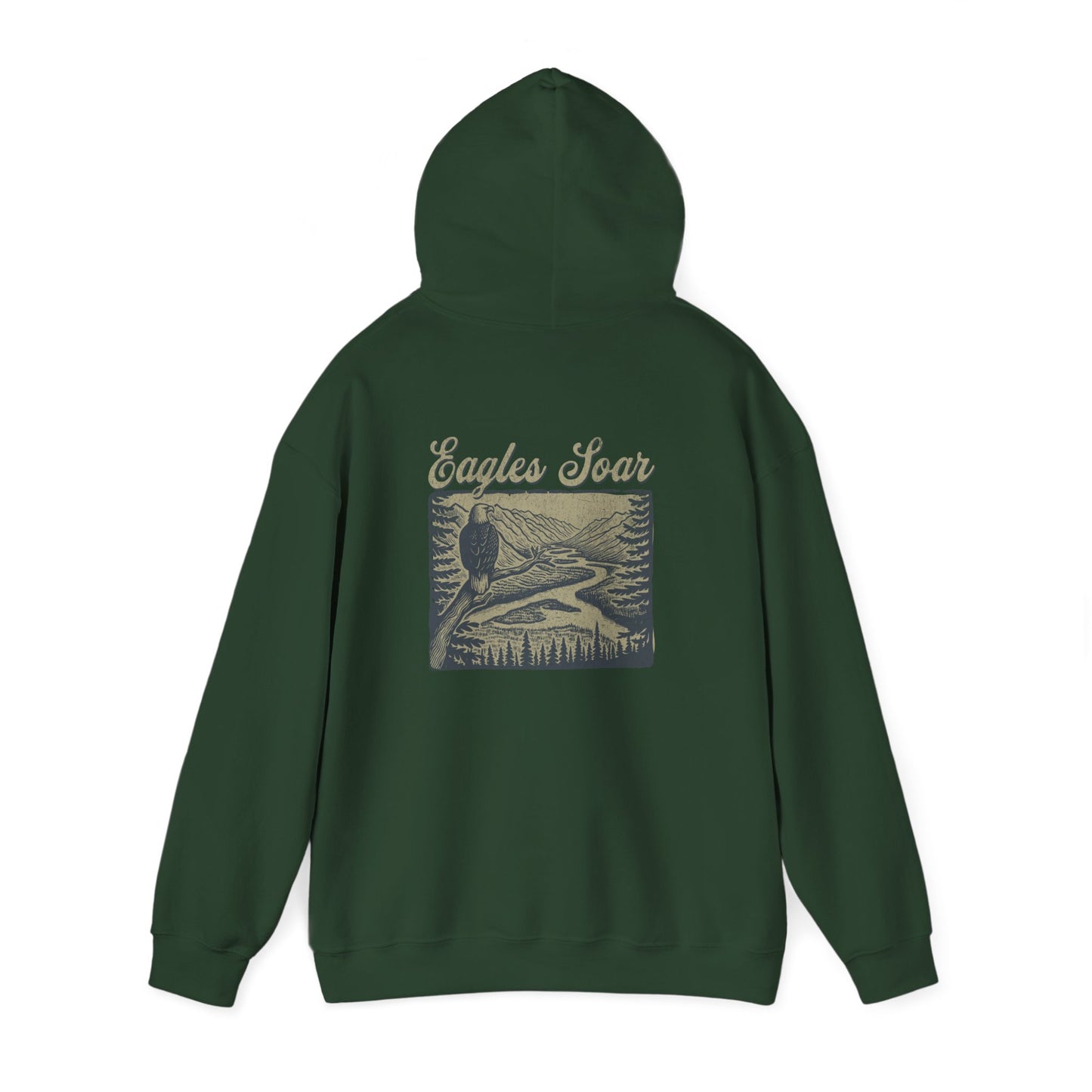 The Nerdy Birder - Eagle Soars Back Design Unisex Hoodie - Cozy Sweatshirt for Nature Lovers