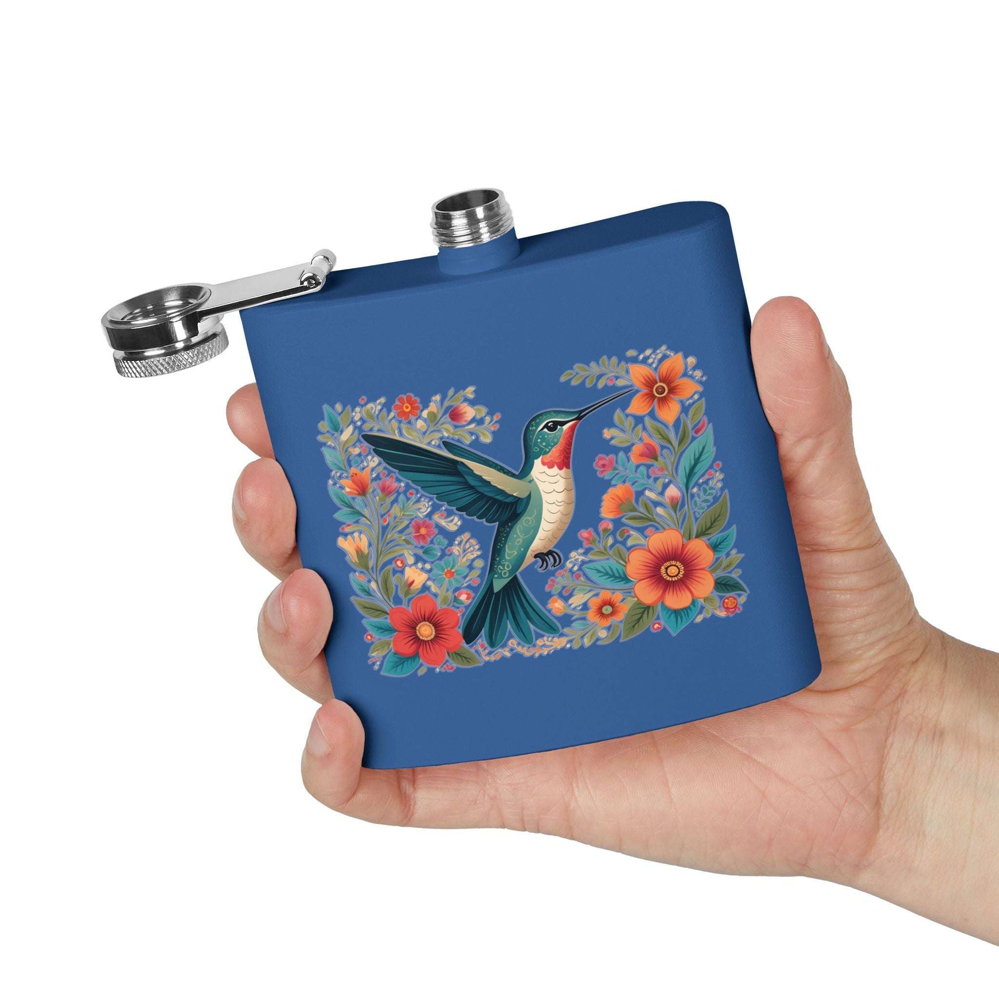 Hummingbird In Bloom Stainless Steel Flask - 6oz