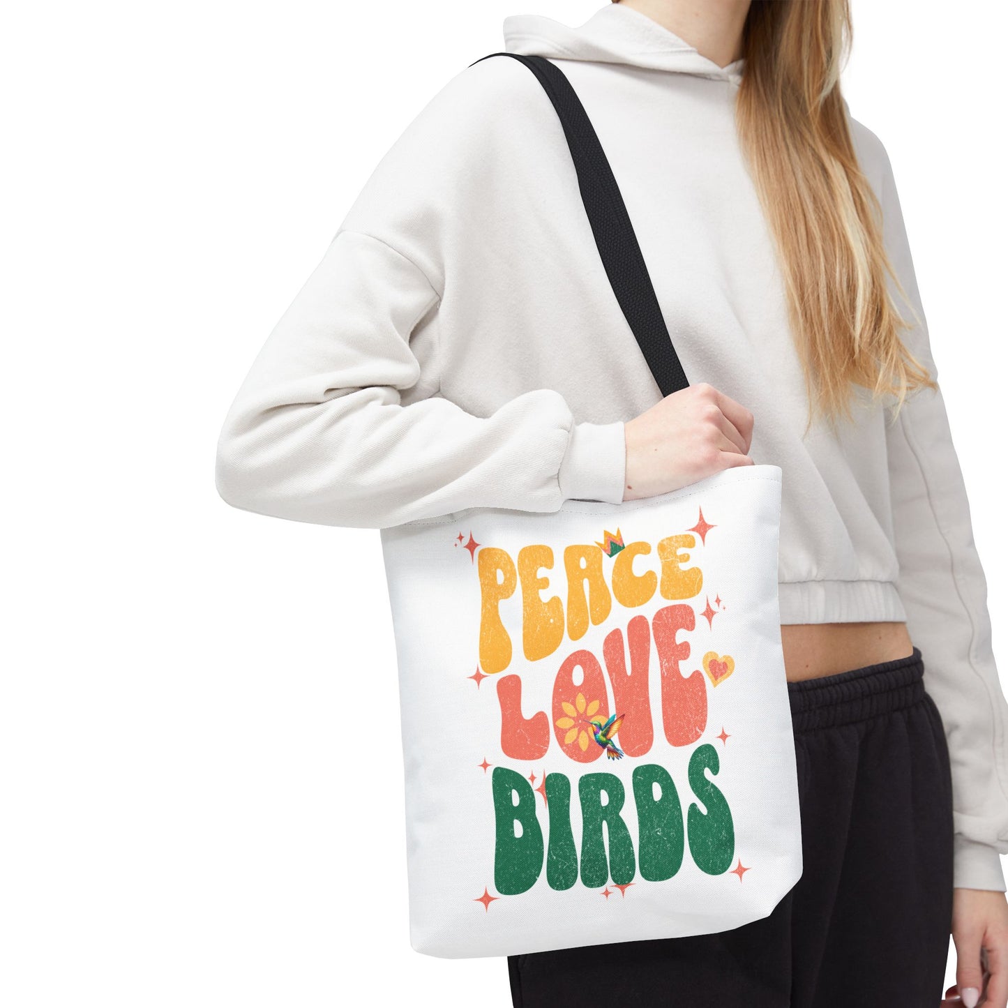 Peace Love Birds Tote Bag – Eco-Friendly Canvas Bag for Nature Lovers